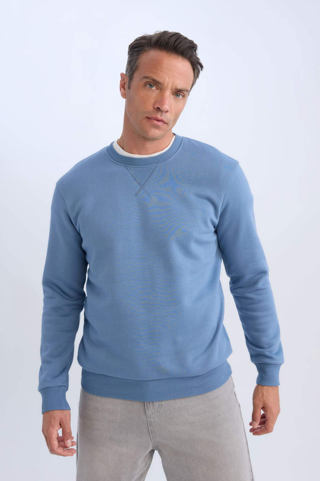 Regular Fit Bisiklet Yaka Basic Duz Kal?n Sweatshirt - Defacto фото 14