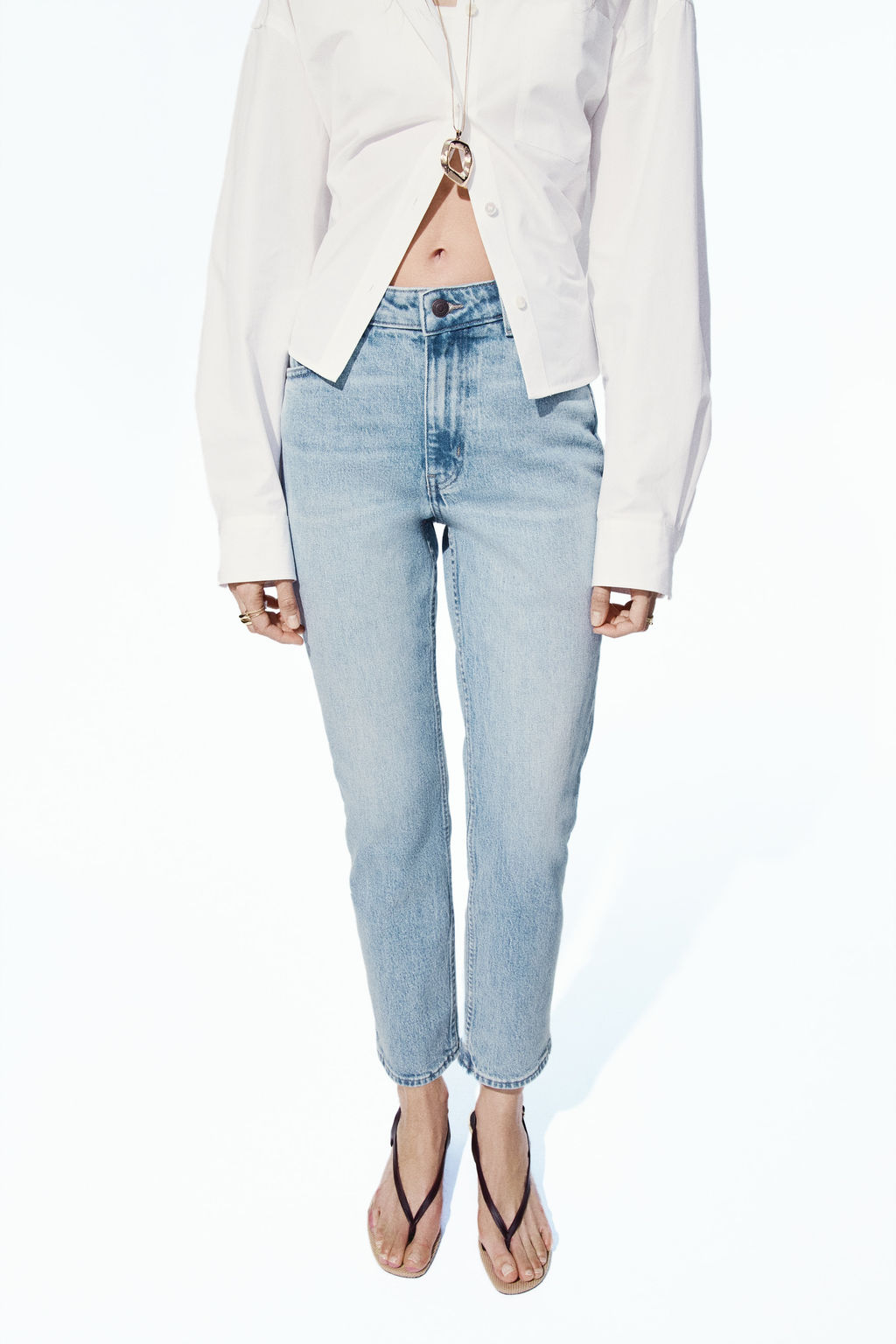 Slim Straight Regular Waist Ankle Jeans - H&m фото 5