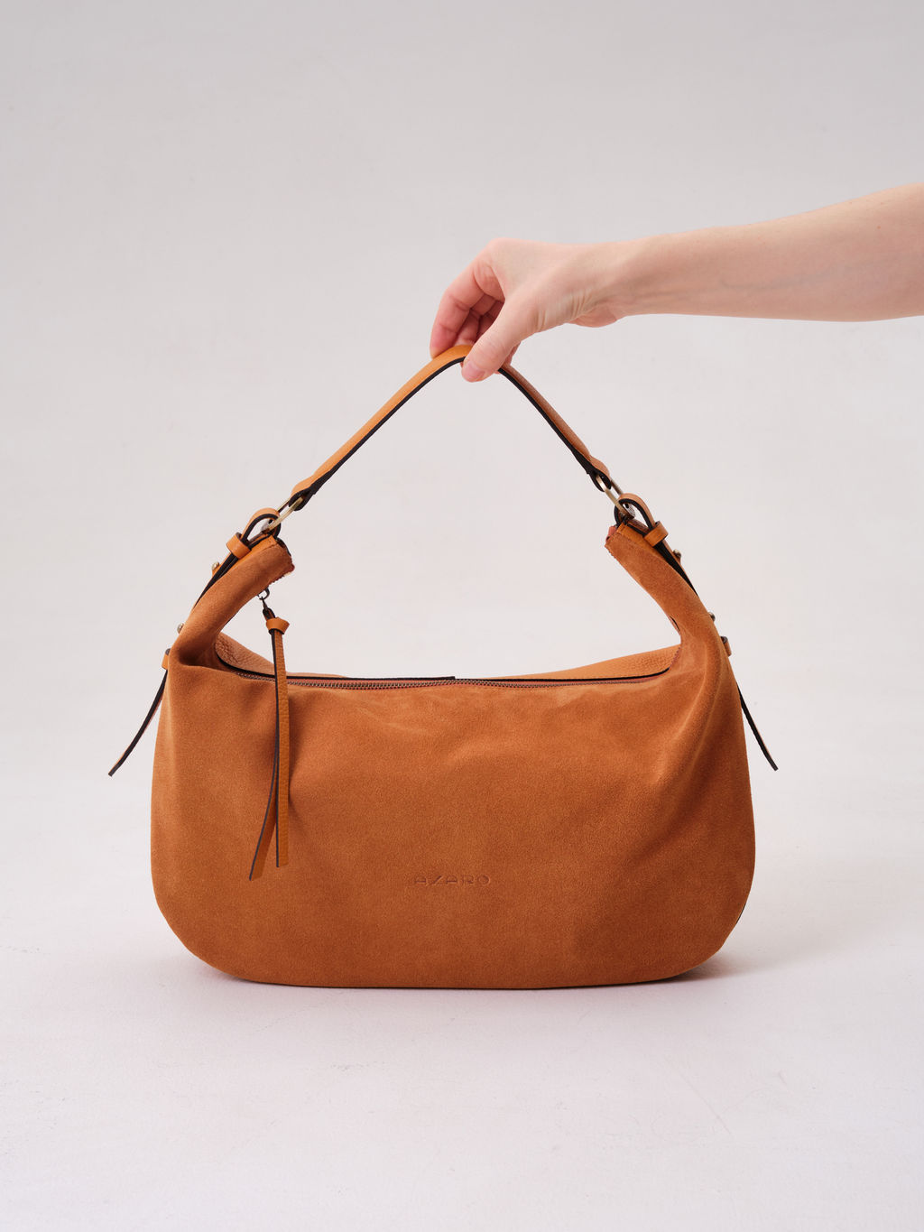 Сумка замшевая багет Azaro 30861 оранжевый карандаш