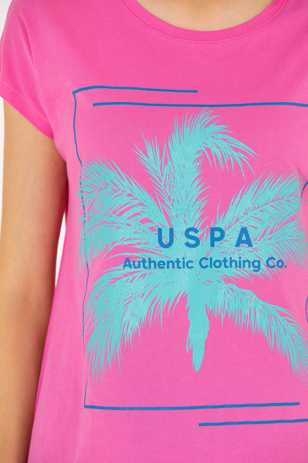 U. S. Polo Assn Женская розовая футболка с круглым вырезом - U.s. polo assn фото 7