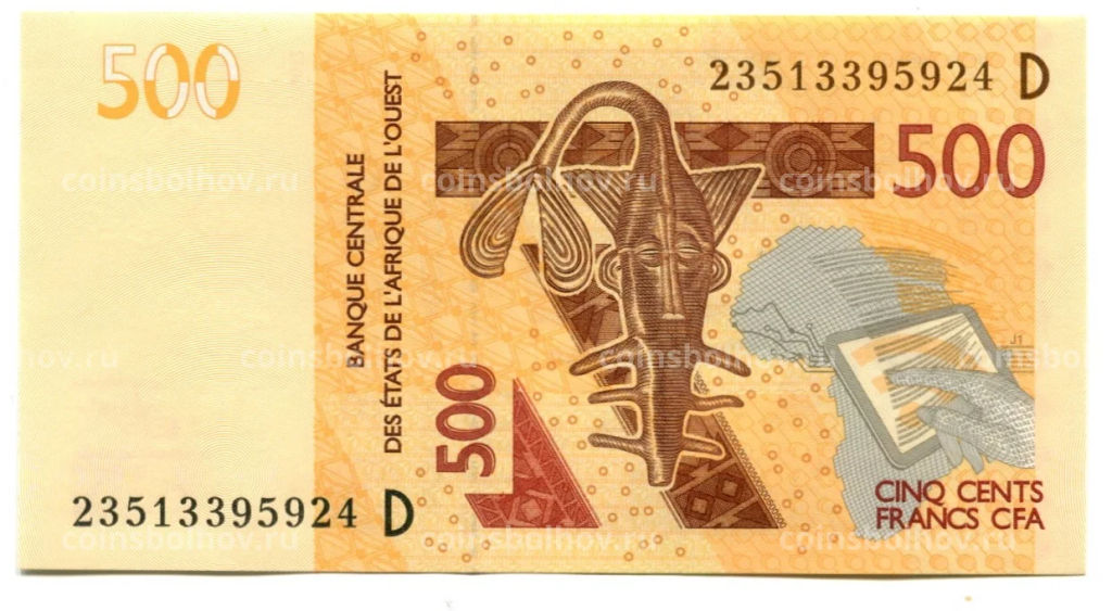 500 франков 2012 года (модификация 2023 года) Мали (буква D)