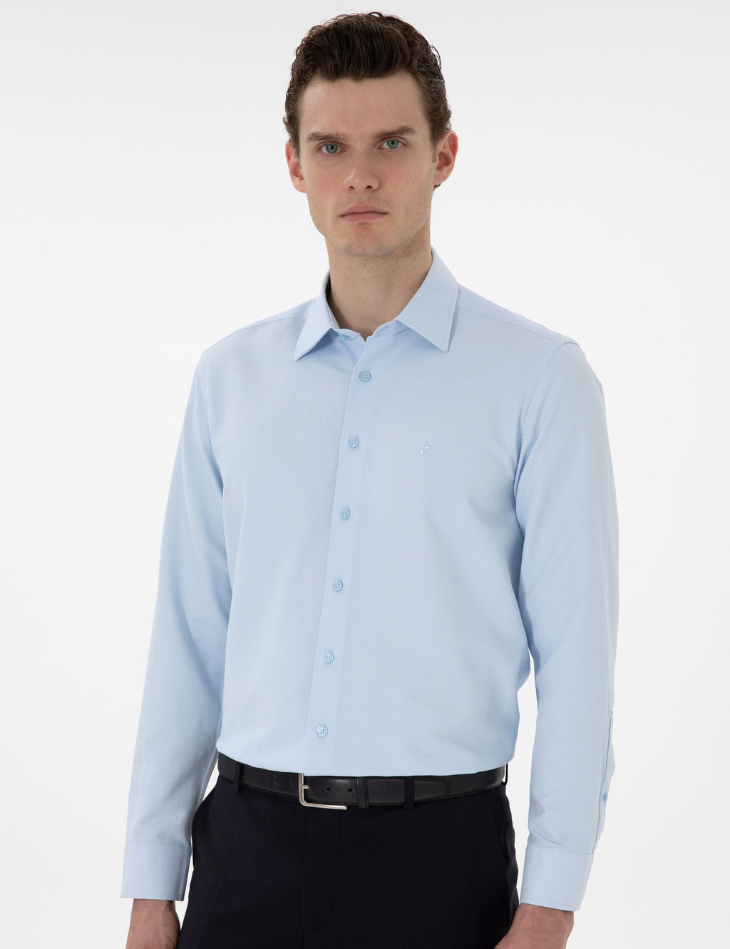 A__k Mavi Regular Fit Arm_rl_ Uzun Kollu G_mlek