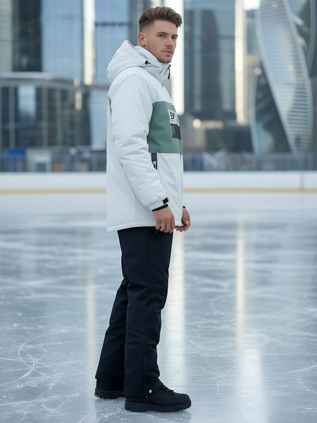 Горнолыжный костюм мужской зимний белого цвета 370Bl - Leifensh фото 34