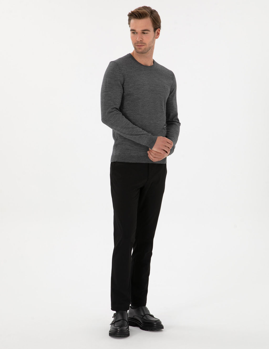 Siyah Slim Fit Kanvas Pantolon - Cacharel фото 3