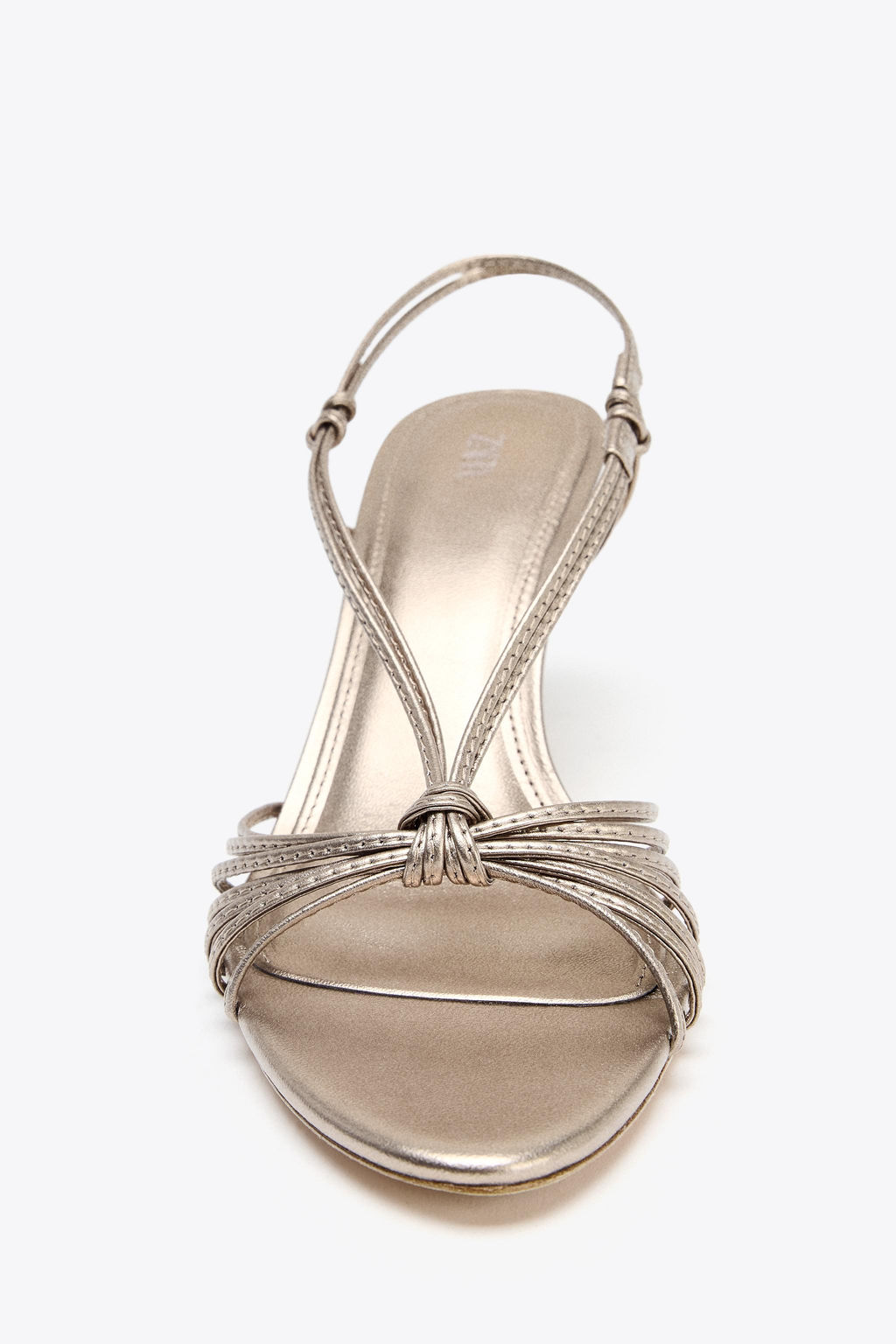 LEATHER KNOTTED STRAPPY SANDALS - Zara фото 13
