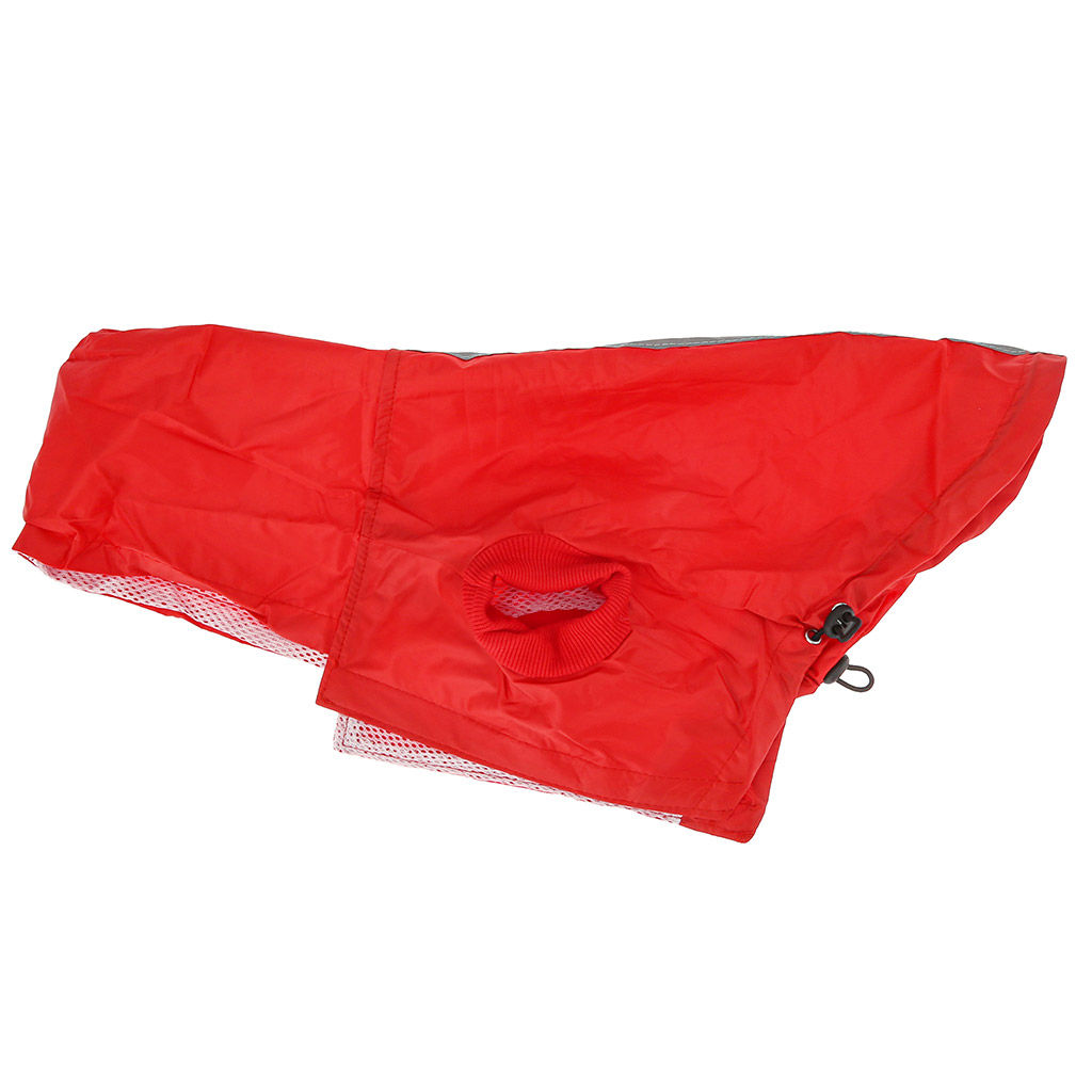 Пэт тойс (Pet toys) Одежда для собаки Плащ с капюшоном, на липучке, светоотражающая полоска, р-р XL, длина спинки 34см/обхват груди 52см/обхват шеи 38см, цвет-красный, плащевка (Китай) фото 7