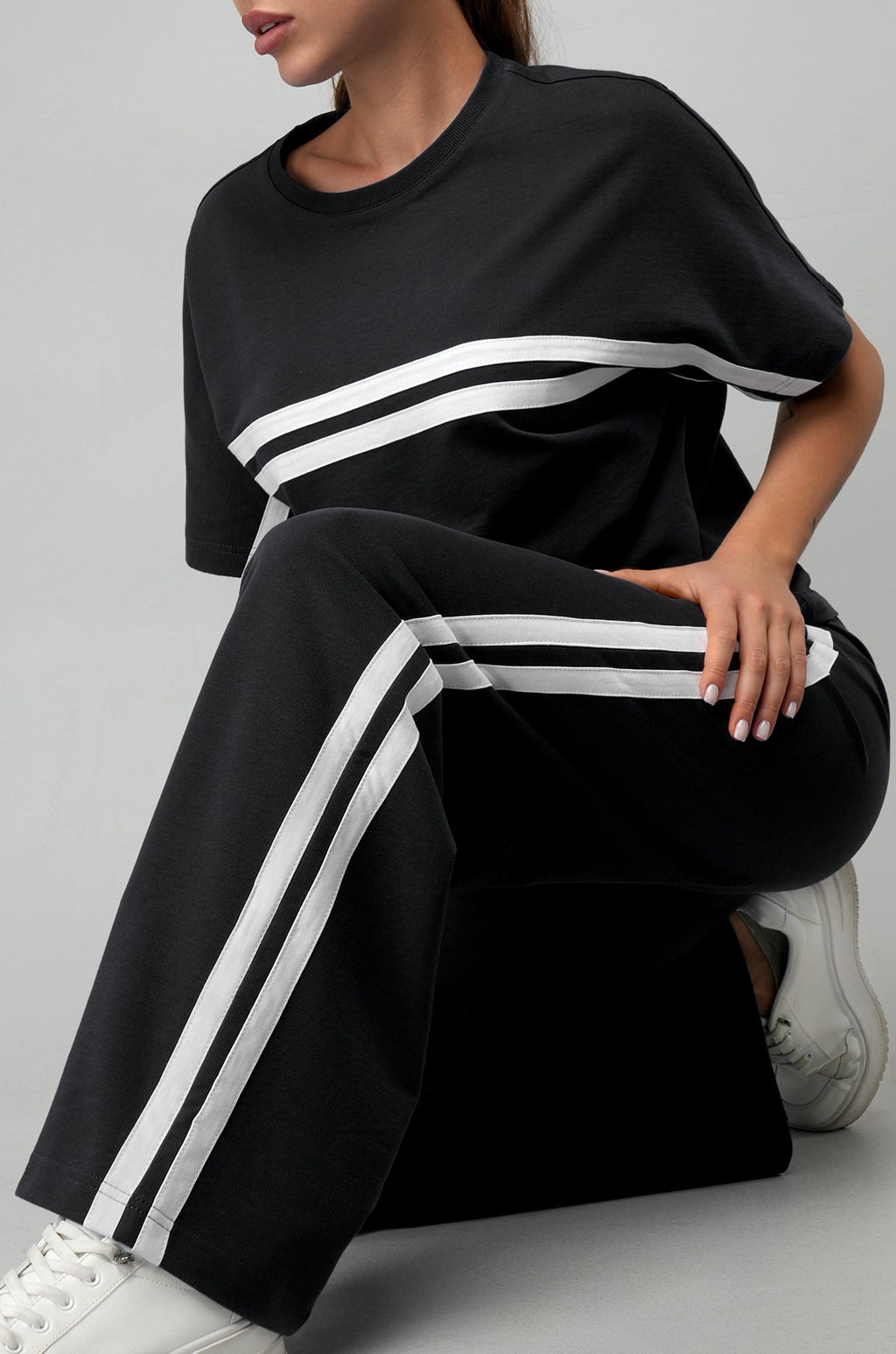 Женский костюм оверсайз из футера двухнитки Happyfox  фото 11