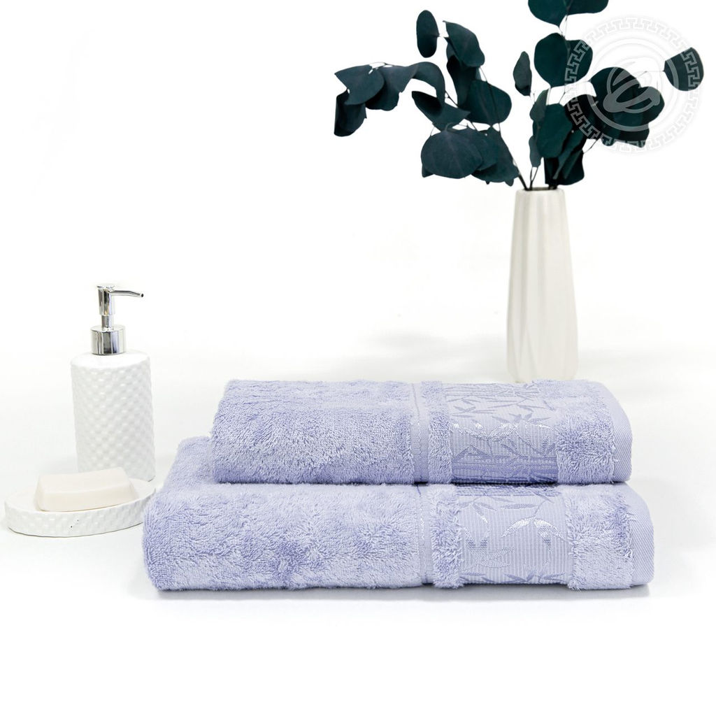 Набор полотенец "Бамбук" (лавандовый) 50*90; 70*140/1 шт. - 50*90; 1шт. -70*140 Махровые полотенца "Арт Дизайн" (Узбекистан)