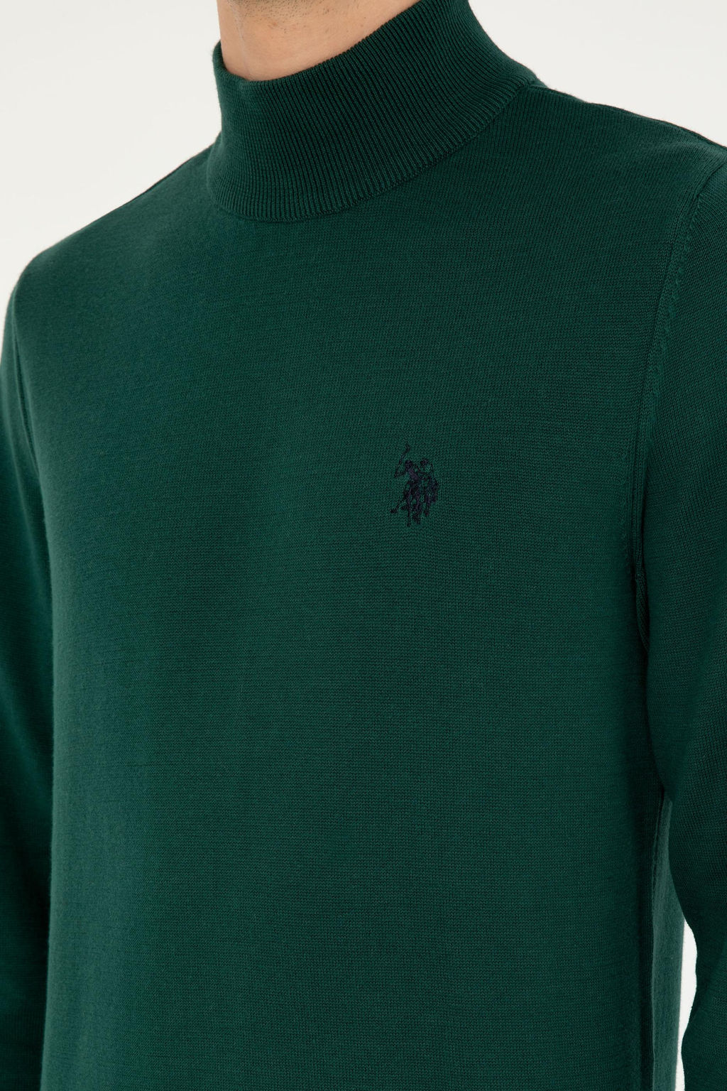 Мужской темно-зеленый базовый свитер Неожиданная скидка в корзине - U.s. polo assn фото 7