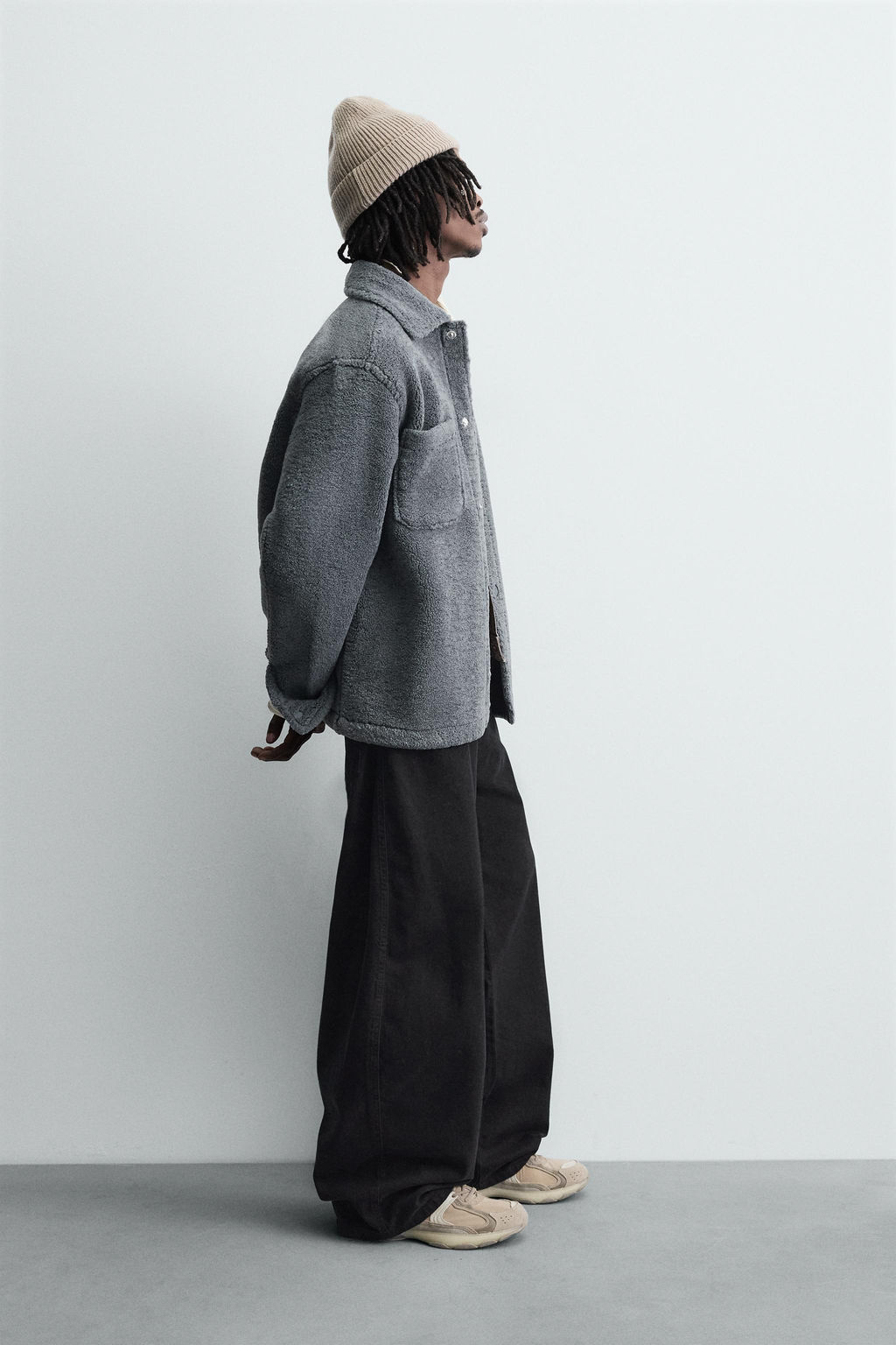 FAUX SHEARLING OVERSHIRT WITH POCKETS - Zara фото 4