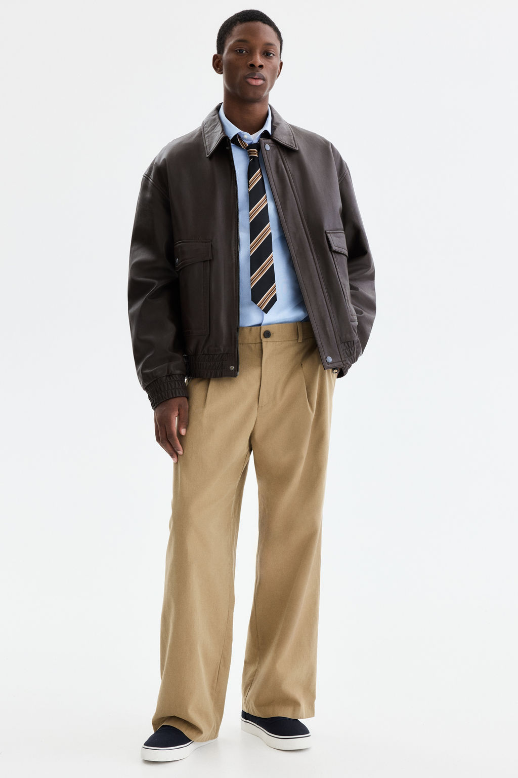 Leather bomber jacket - H&m фото 2