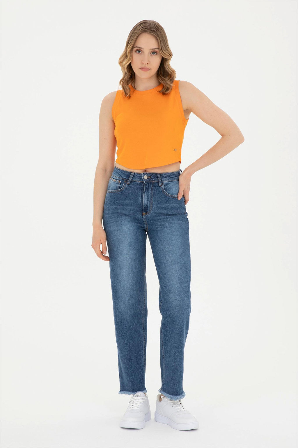 Женская оранжевая базовая футболка Неожиданная скидка в корзине - U.s. polo assn фото 4