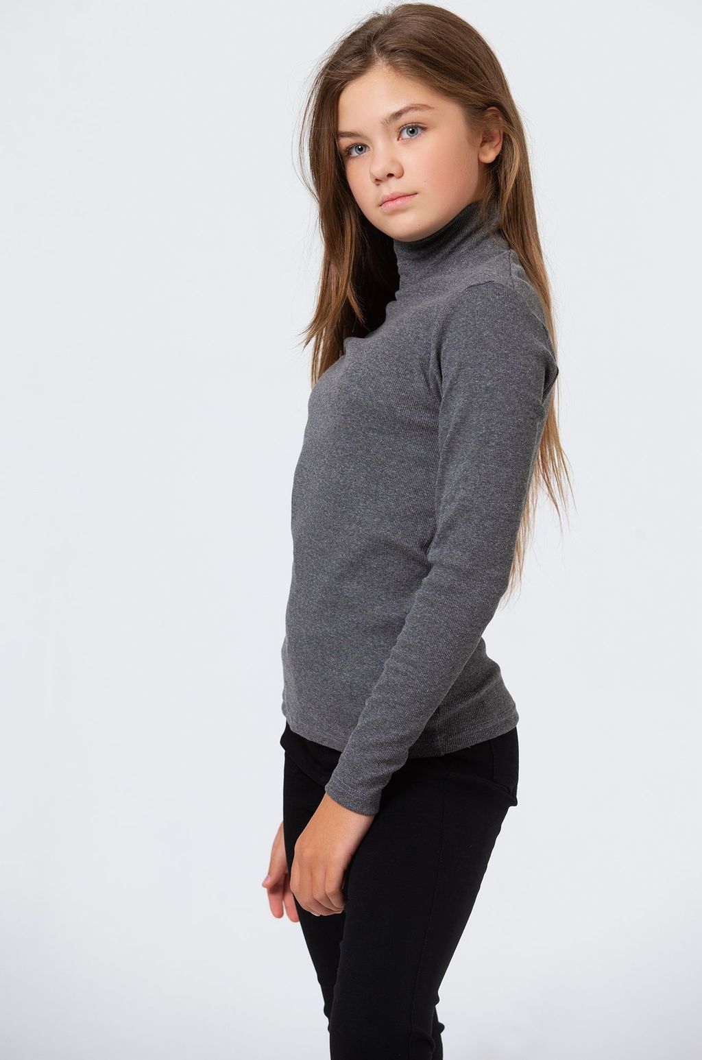 Детская базовая водолазка в рубчик Happyfox