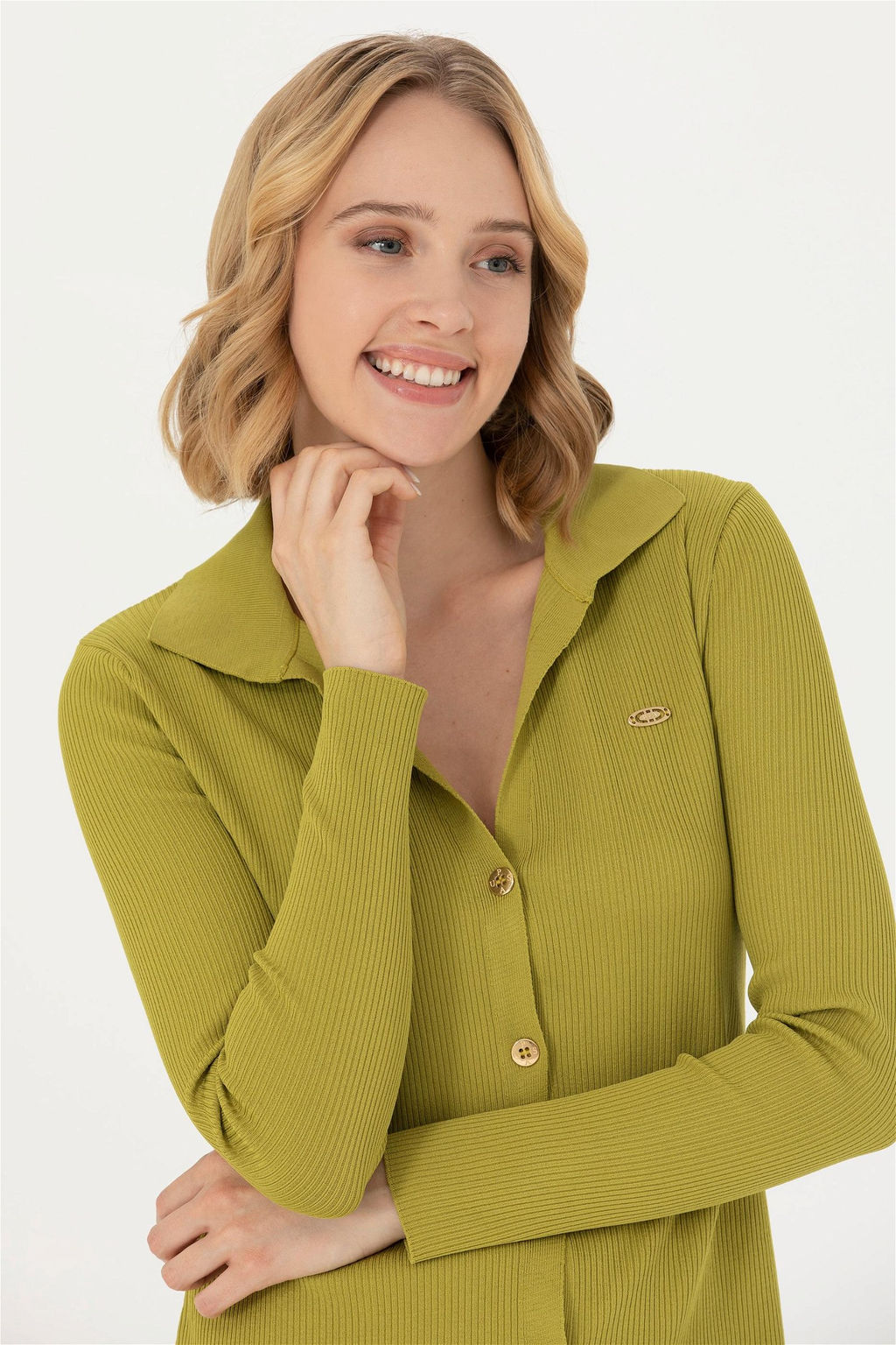 U. S. Polo Assn Женское трикотажное платье фисташкового цвета - U.s. polo assn фото 9