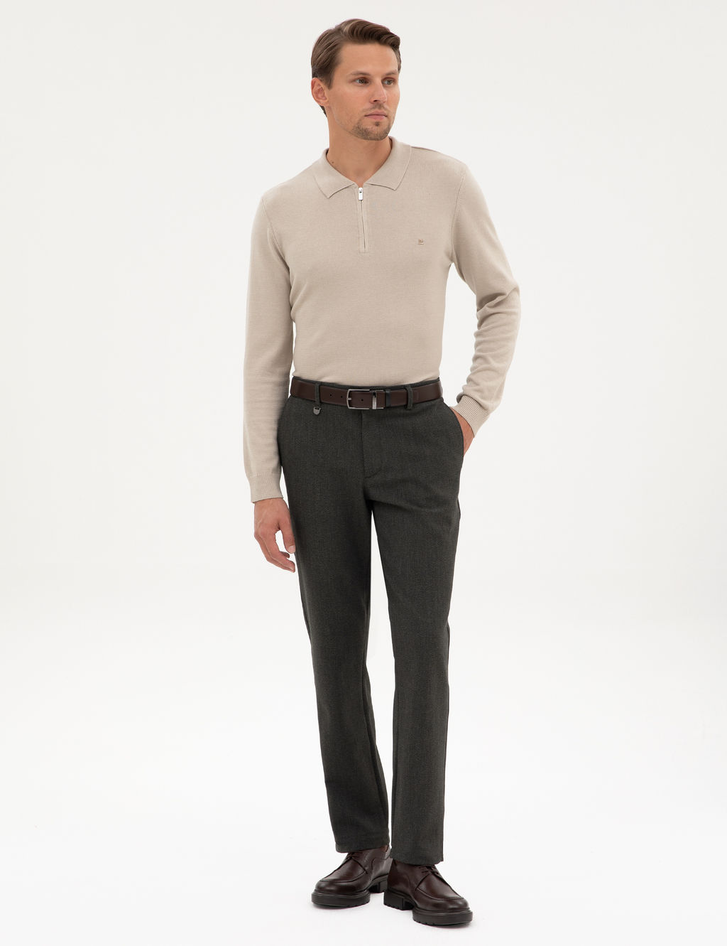 Haki Slim Fit Kuma_ Pantolon