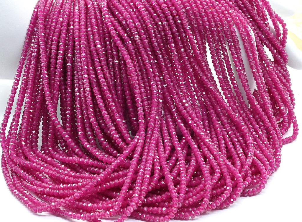 Бусины из рубина рондель граненый 3*2мм, 38см, 175 бусин Радуга камня