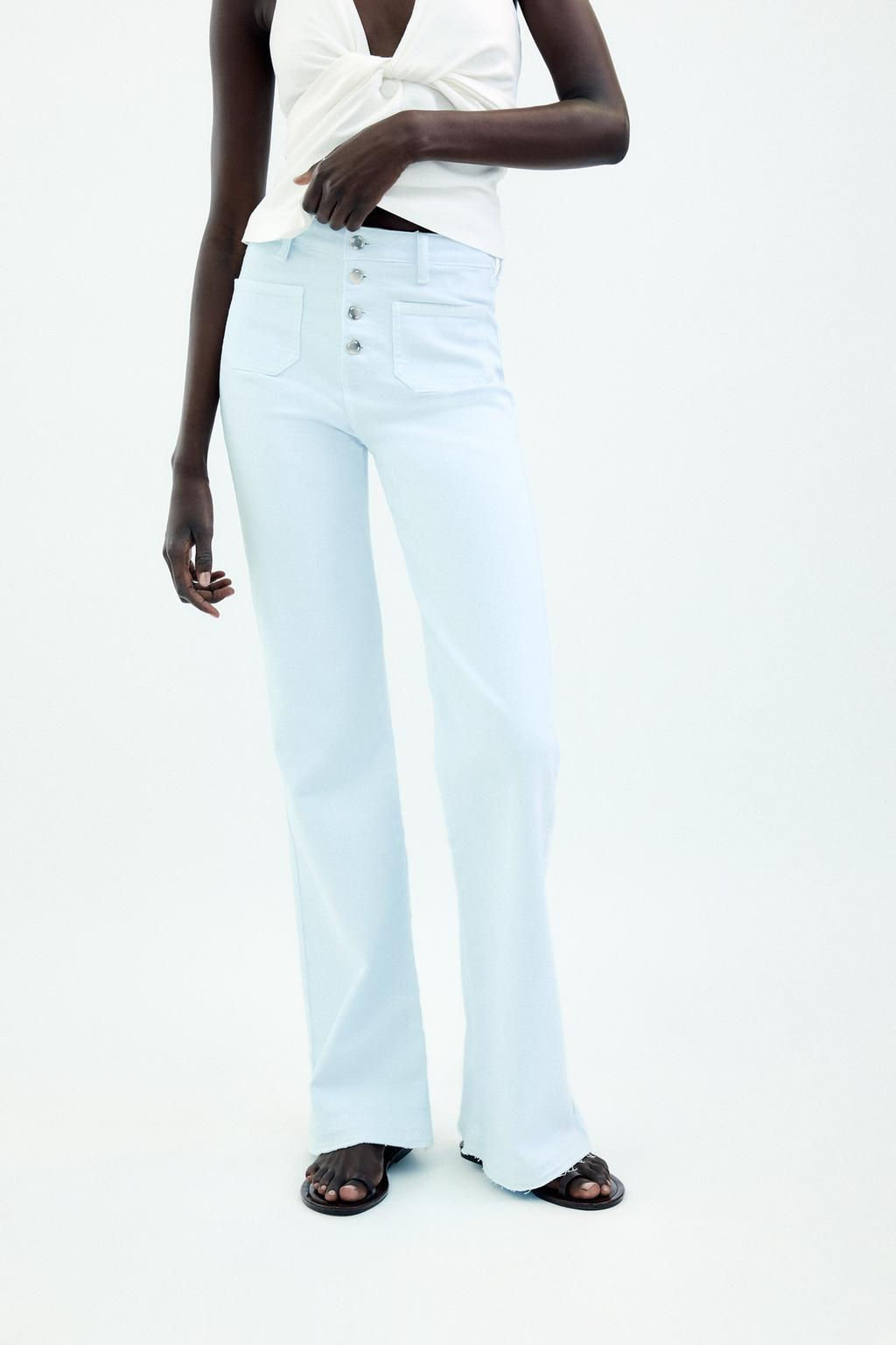 Z1975 HIGH-WAIST FLARE JEANS WITH BUTTONS - Zara фото 2