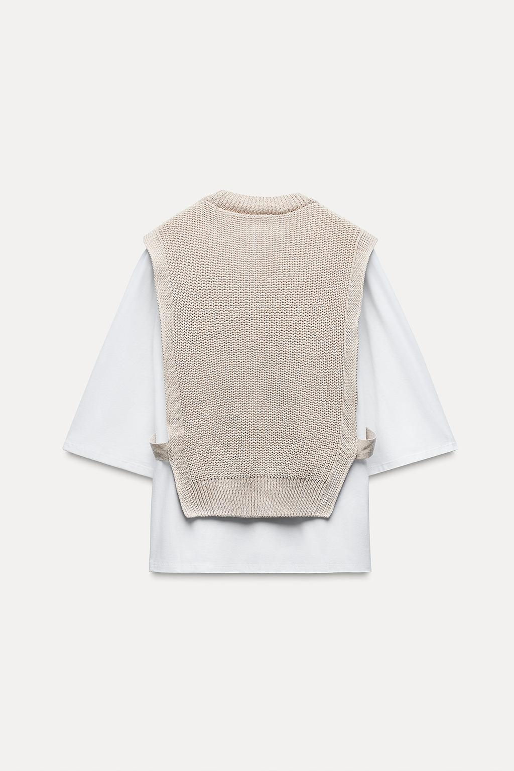 CONTRAST T-SHIRT AND VEST - Zara фото 7