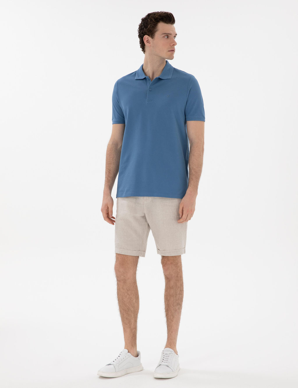 Koyu Mavi Regular Fit %100 Pamuk Polo Yaka Basic Ti__rt - Pierre cardin фото 4