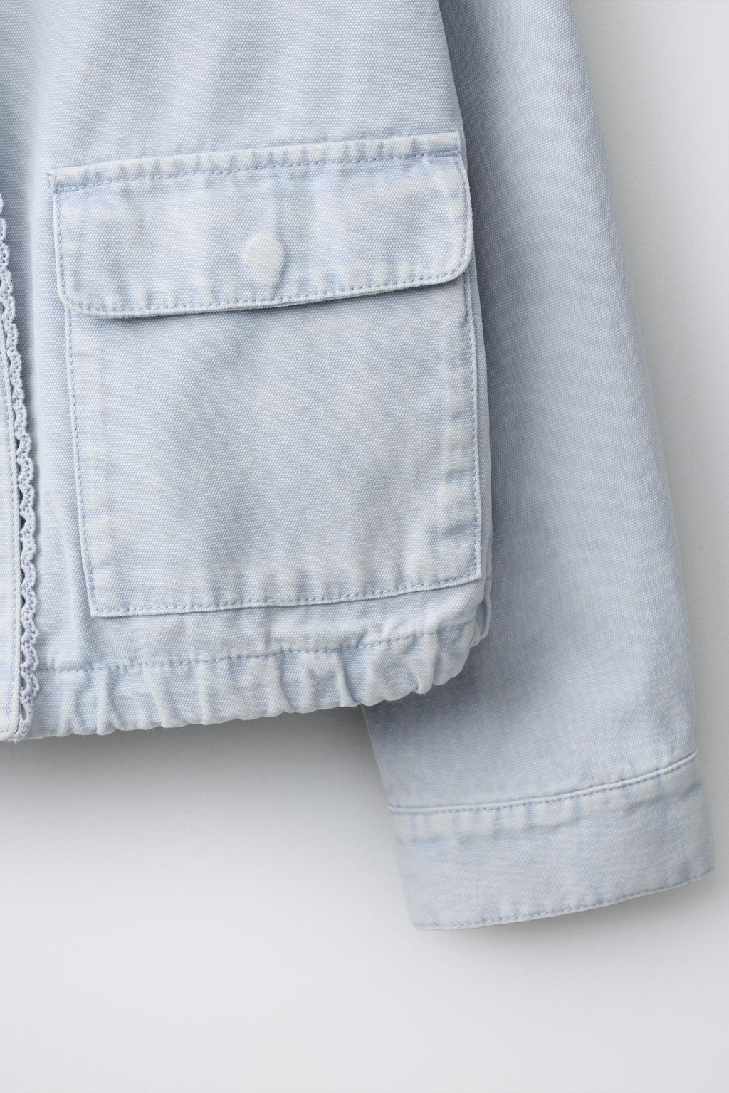 CAZADORA CANVAS PUNTILLA / Azul claro - Zara фото 6