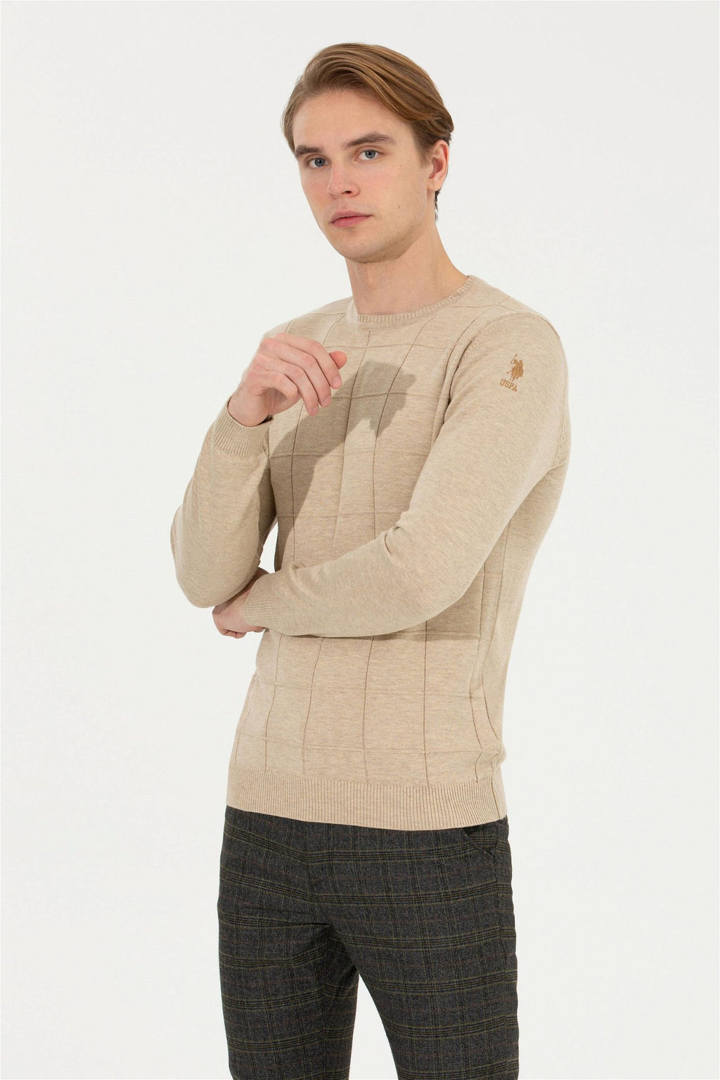 U. S. Polo Assn Мужской свитер из каменного меланжа - U.s. polo assn фото 8