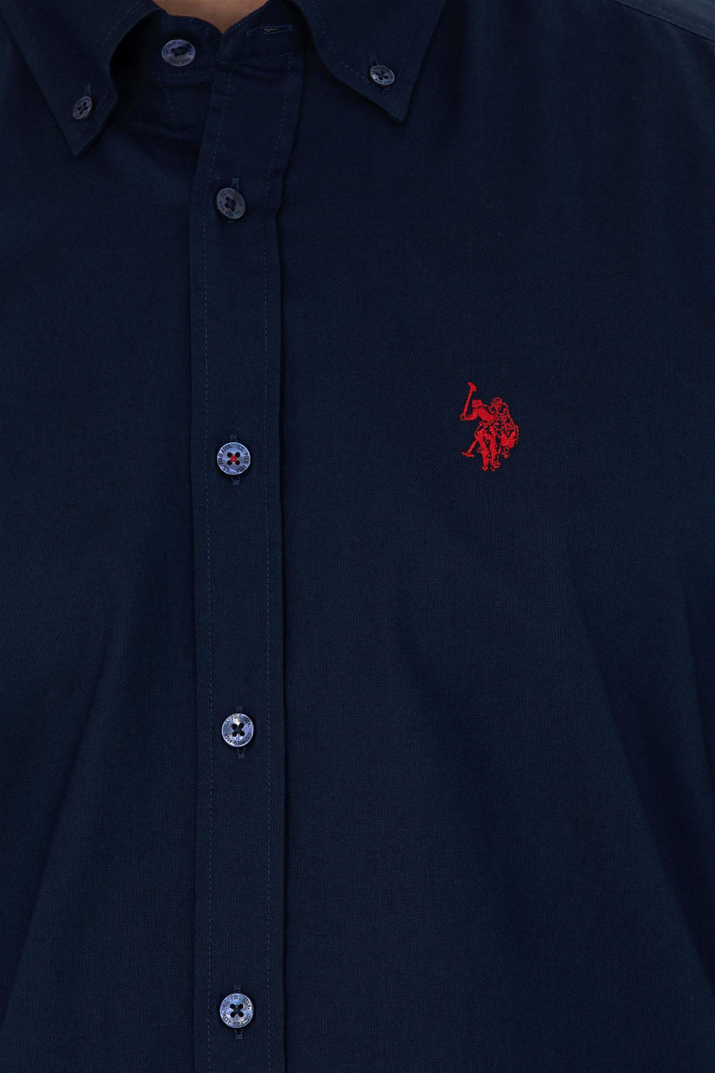 U. S. Polo Assn Мужская темно-синяя базовая рубашка с длинным рукавом - U.s. polo assn фото 14