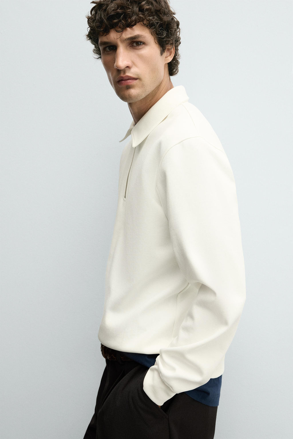 INTERLOCK QUARTER ZIP POLO SHIRT - Zara фото 8