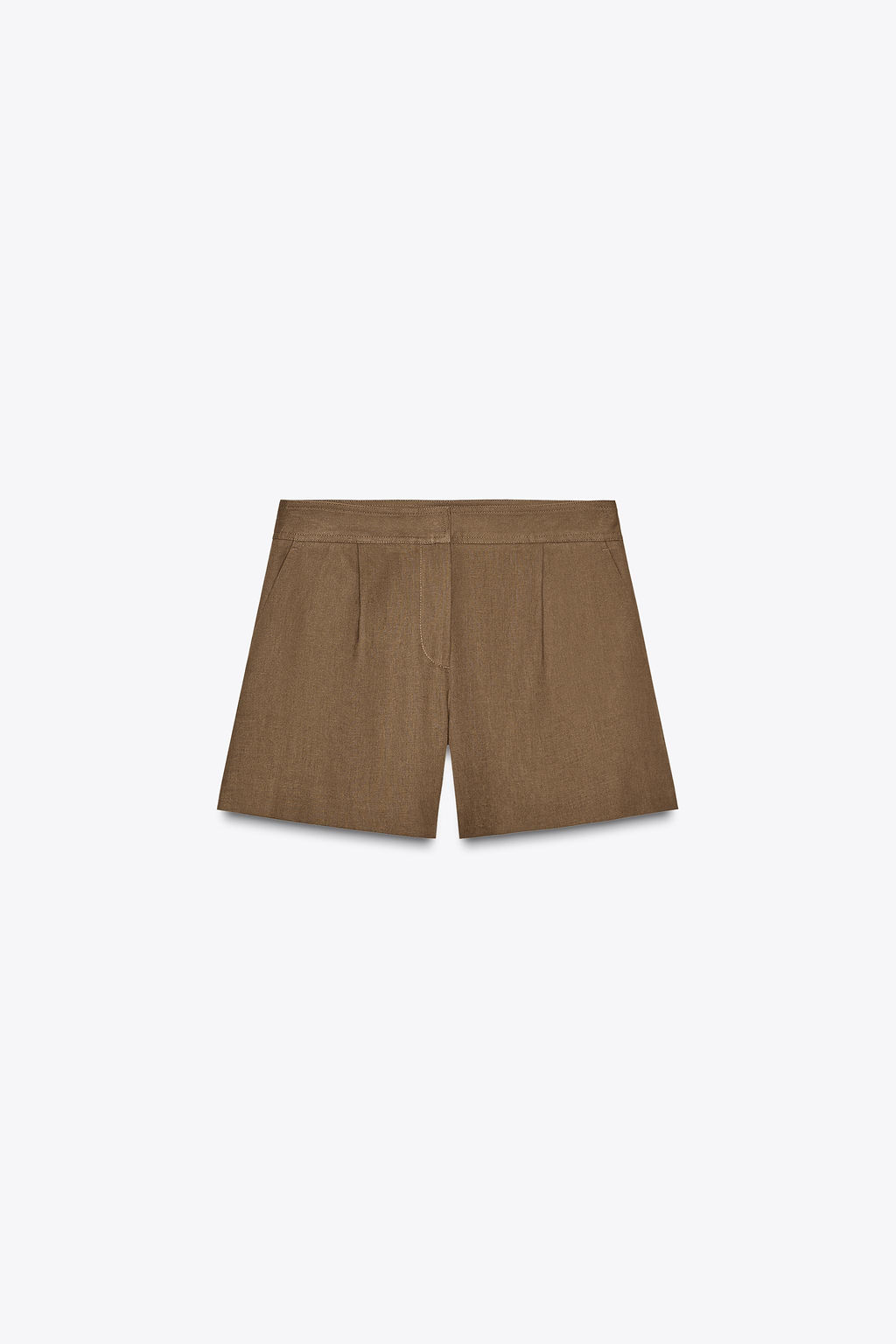 LINEN BLEND PLEATED BERMUDA SHORTS - Zara фото 6
