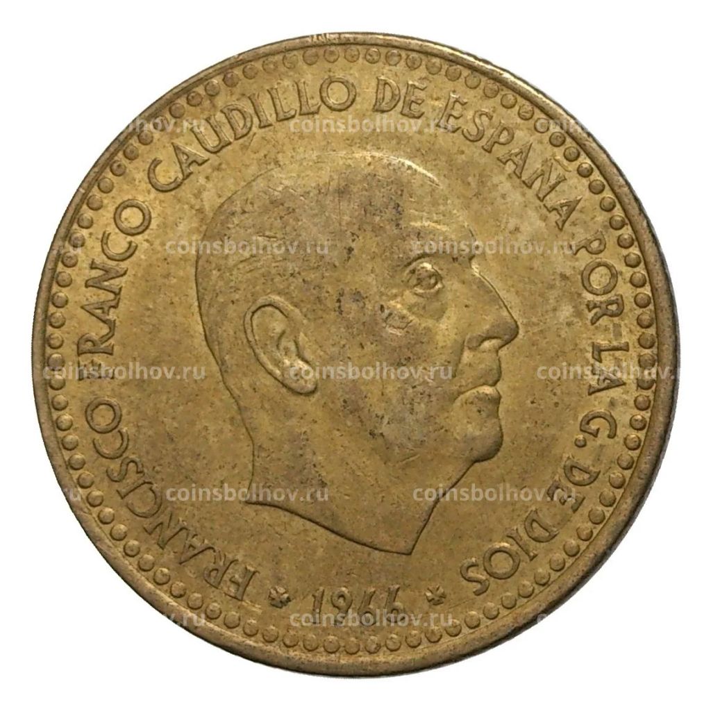 Монета 1 песета 1966 (73) года