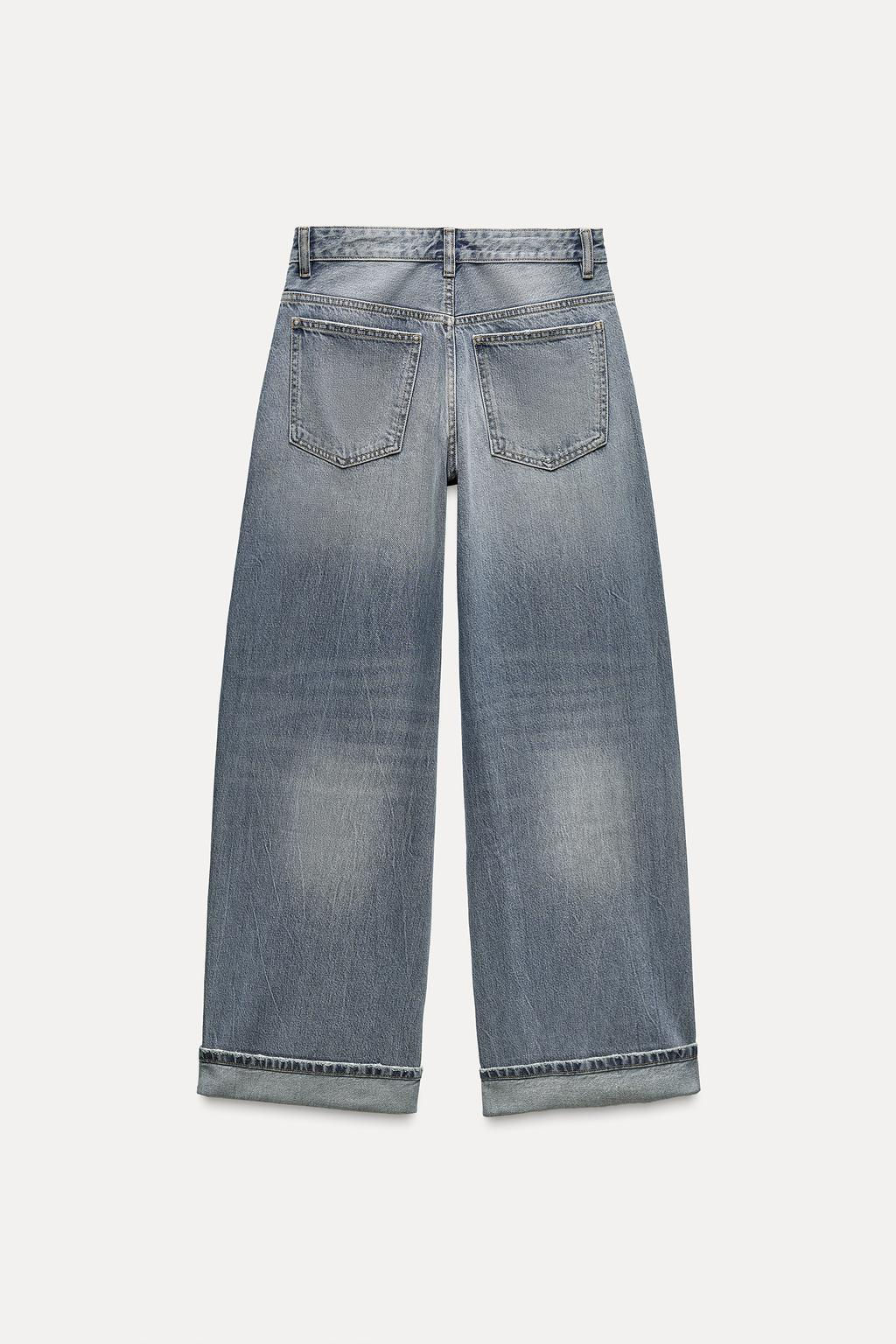 RELAXED FIT FOLD-UP LOW-RISE JEANS - Zara фото 8