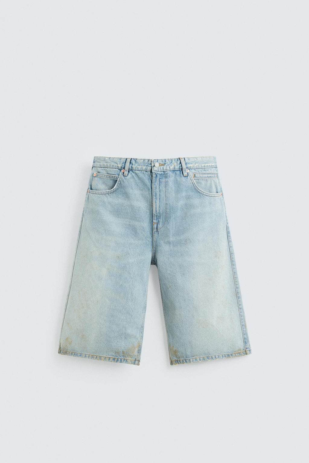 VINTAGE EFFECT BAGGY FIT DENIM BERMUDA SHORTS - Zara фото 15