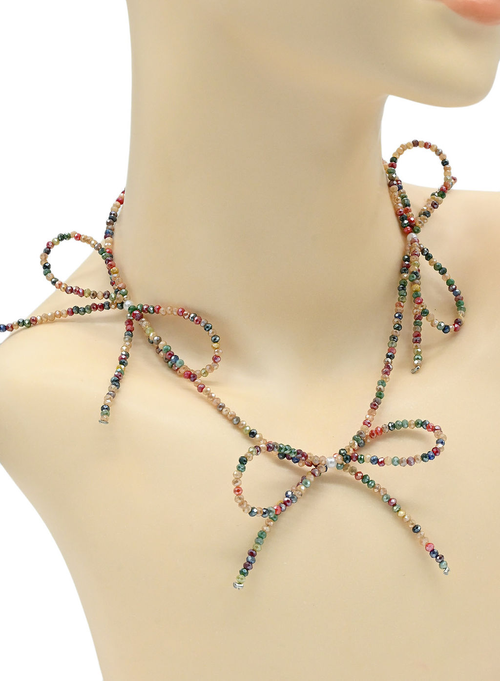 Украшение Бантики из циркона рондель 3*2мм цвет микс, 41см