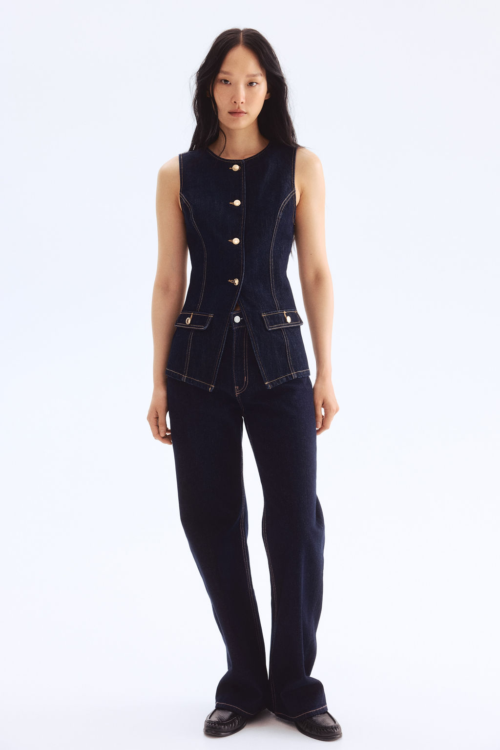 Chaleco denim entallado - H&m фото 4