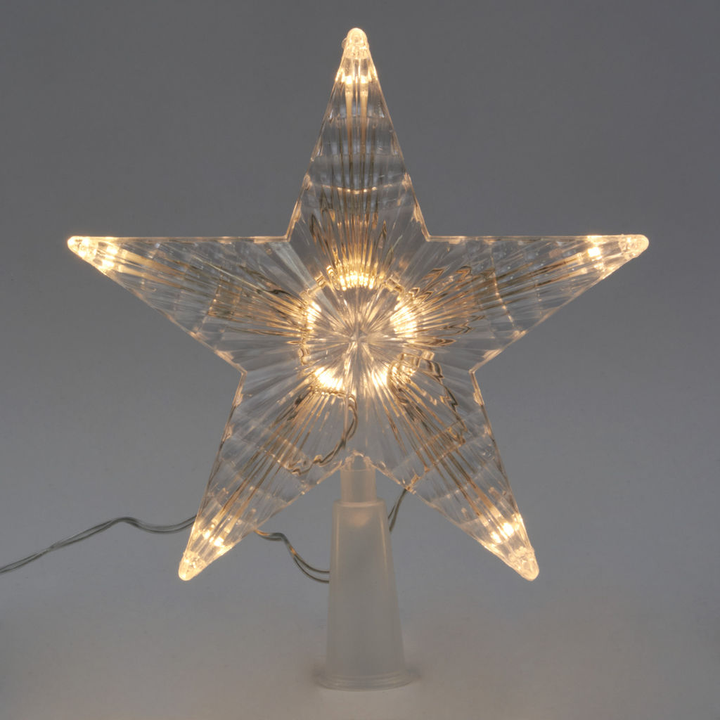 ULD-H1515-010/STB/2AA WARM WHITE STAR-2 Украшение светодиодное для ёлки Звезда-2, 15см, на батарейках (не в/к). 10 светодиодов. Теплый белый свет. Прозрачный провод. TM Uniel. - Volpe фото 3