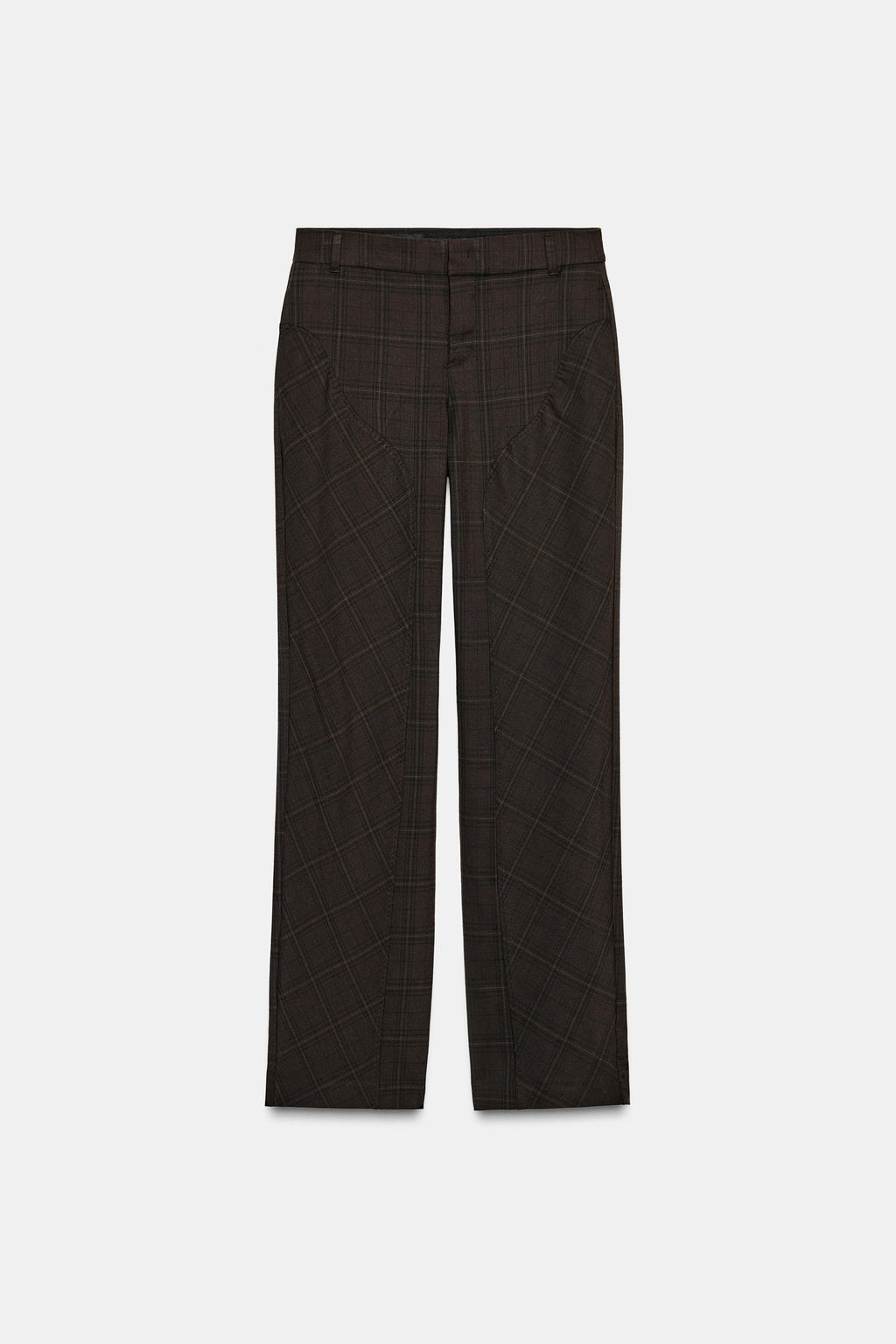 CHECK TROUSERS WITH SEAM DETAILS - Zara фото 7