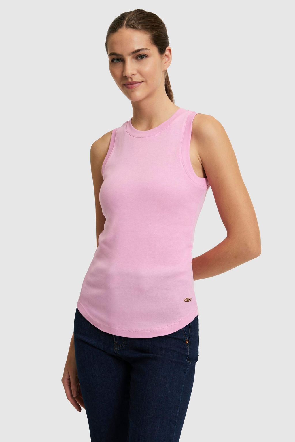 Kad_n Pembe Bisiklet Yaka Basic Ti__rt
