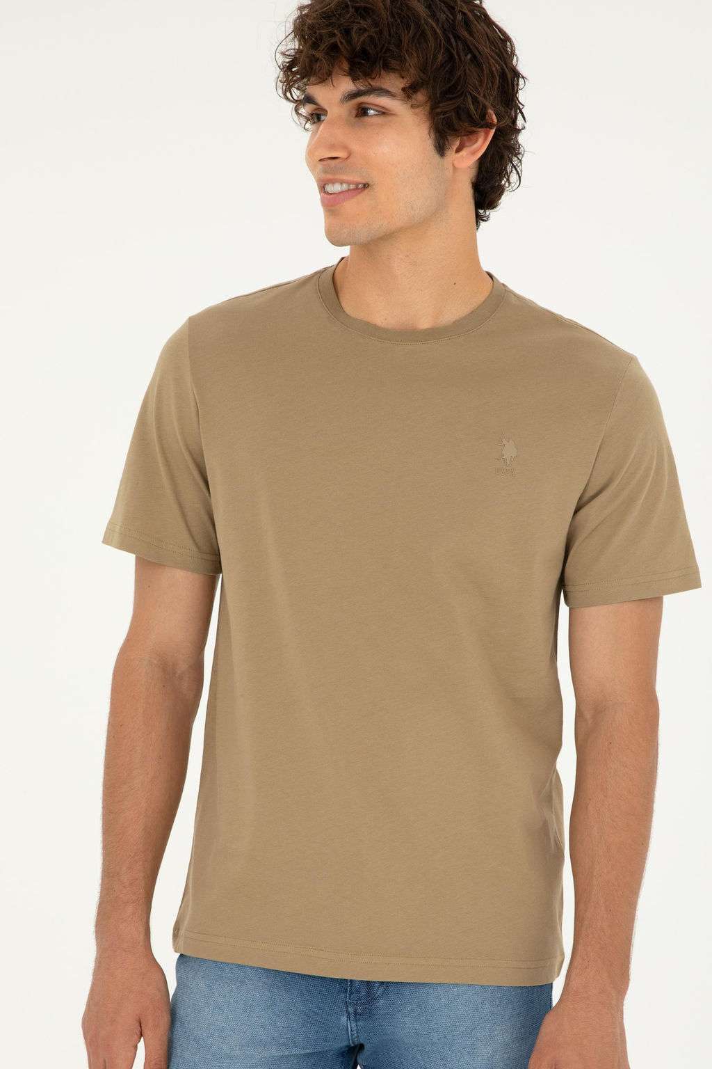 Мужская базовая футболка цвета хаки Неожиданная скидка в корзине - U.s. polo assn фото 3