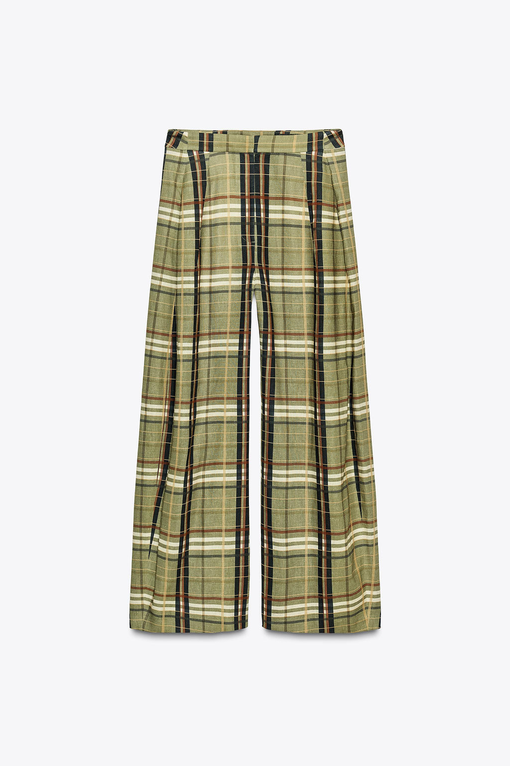 CHECKERED LINEN BLEND TROUSERS ZW COLLECTION - Zara фото 2