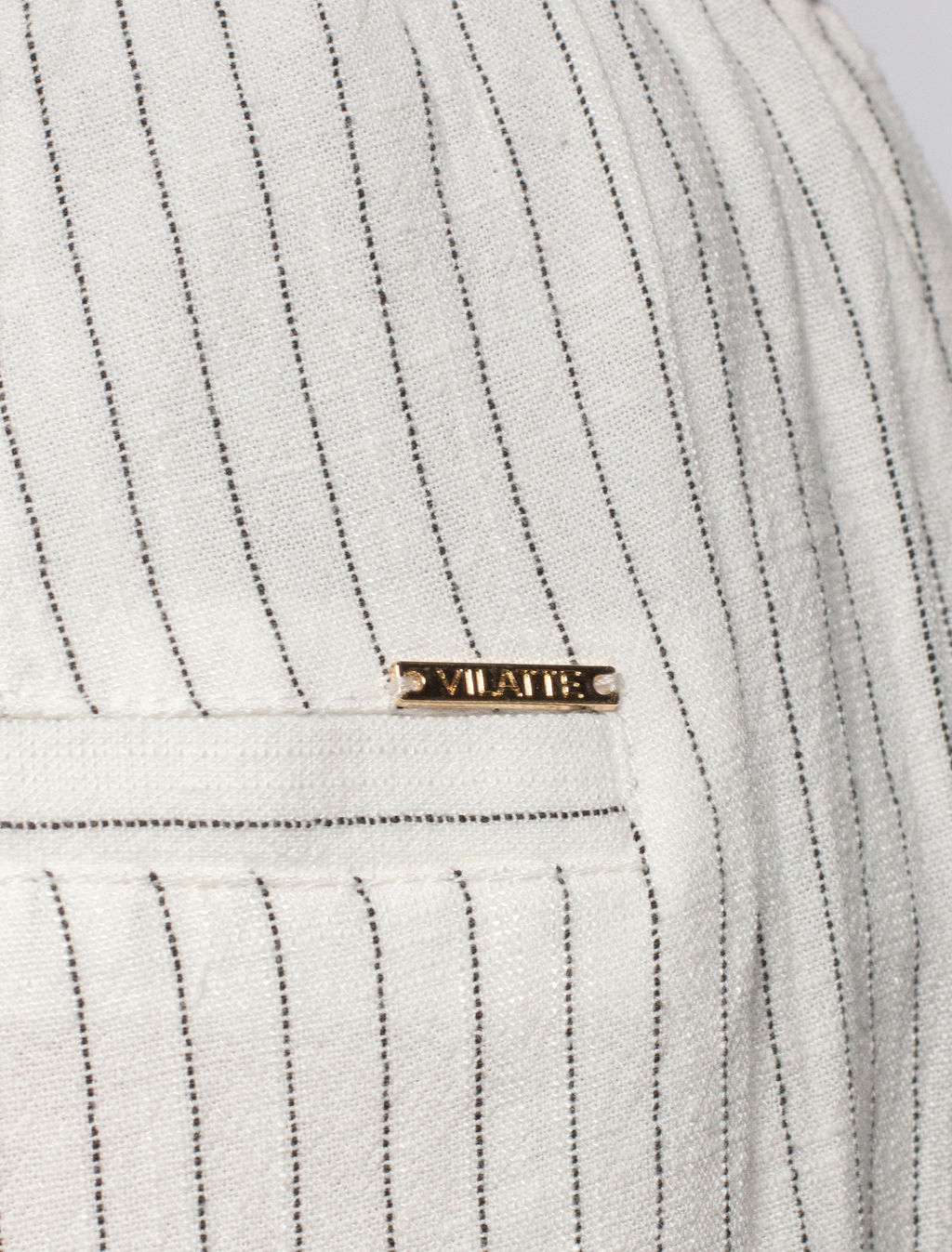 VILATTE / Брюки изо льна с вискозой на резинке и кожаном шнуре  фото 6