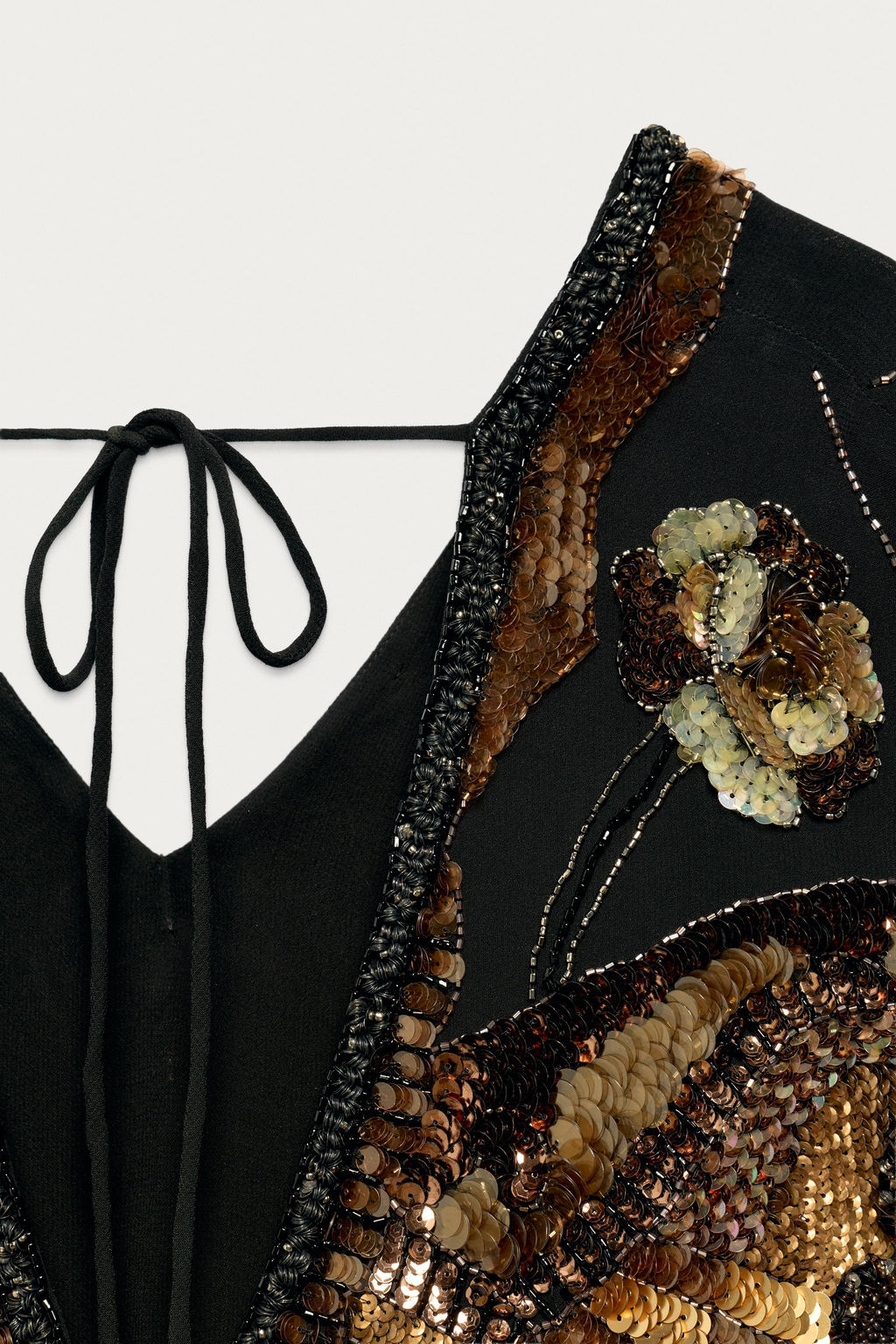 VESTIDO BORDADOS LENTEJUELAS MARISA BERENSON X ZARA / Negro  фото 3