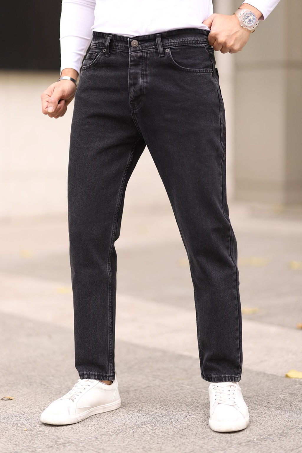 Siyah Smoke Boyfriend Jeans Kot Pantolon TMNAW25JE00020