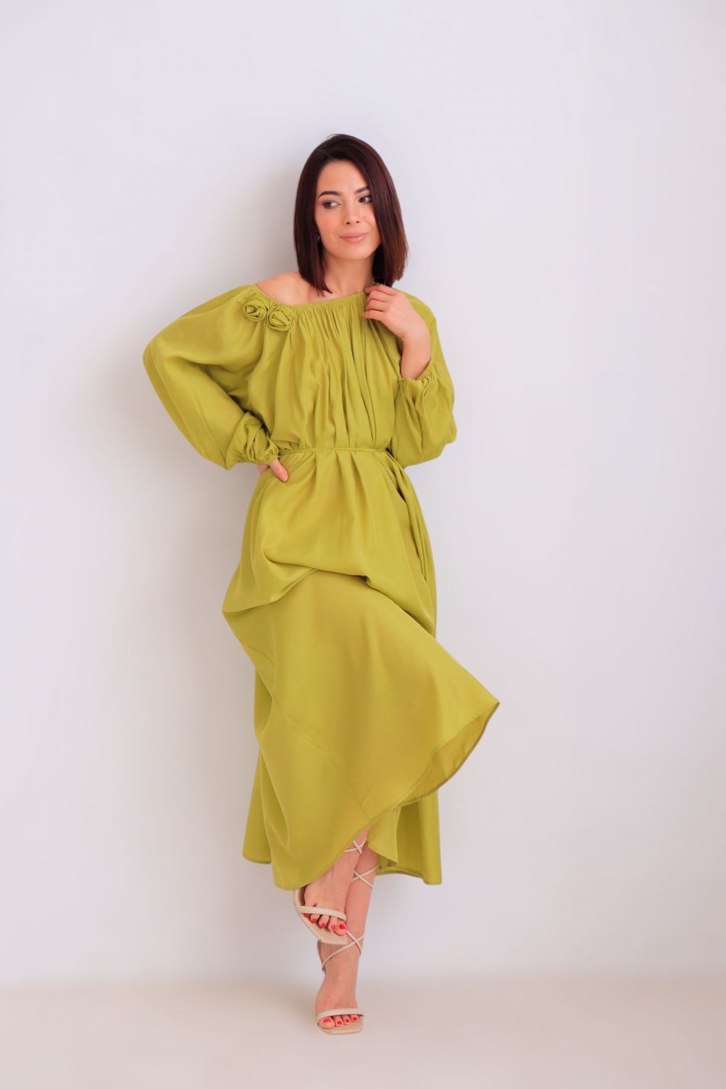 Martichelli Платье в цвете лайм фото 9