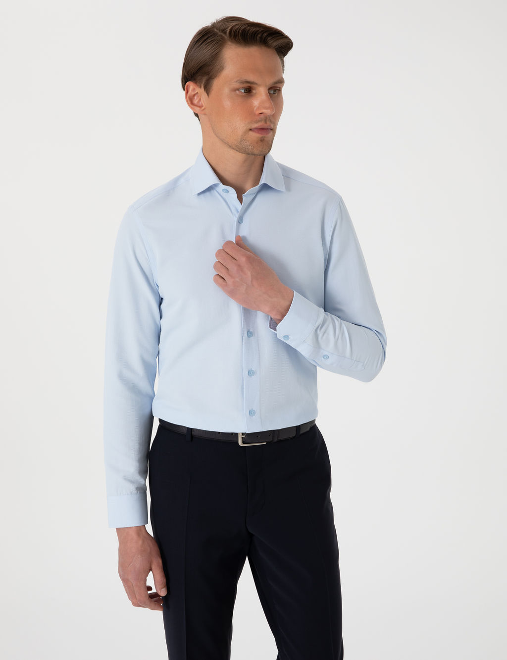 A__k Mavi Slim Fit Uzun Kollu Arm_rl_ G_mlek