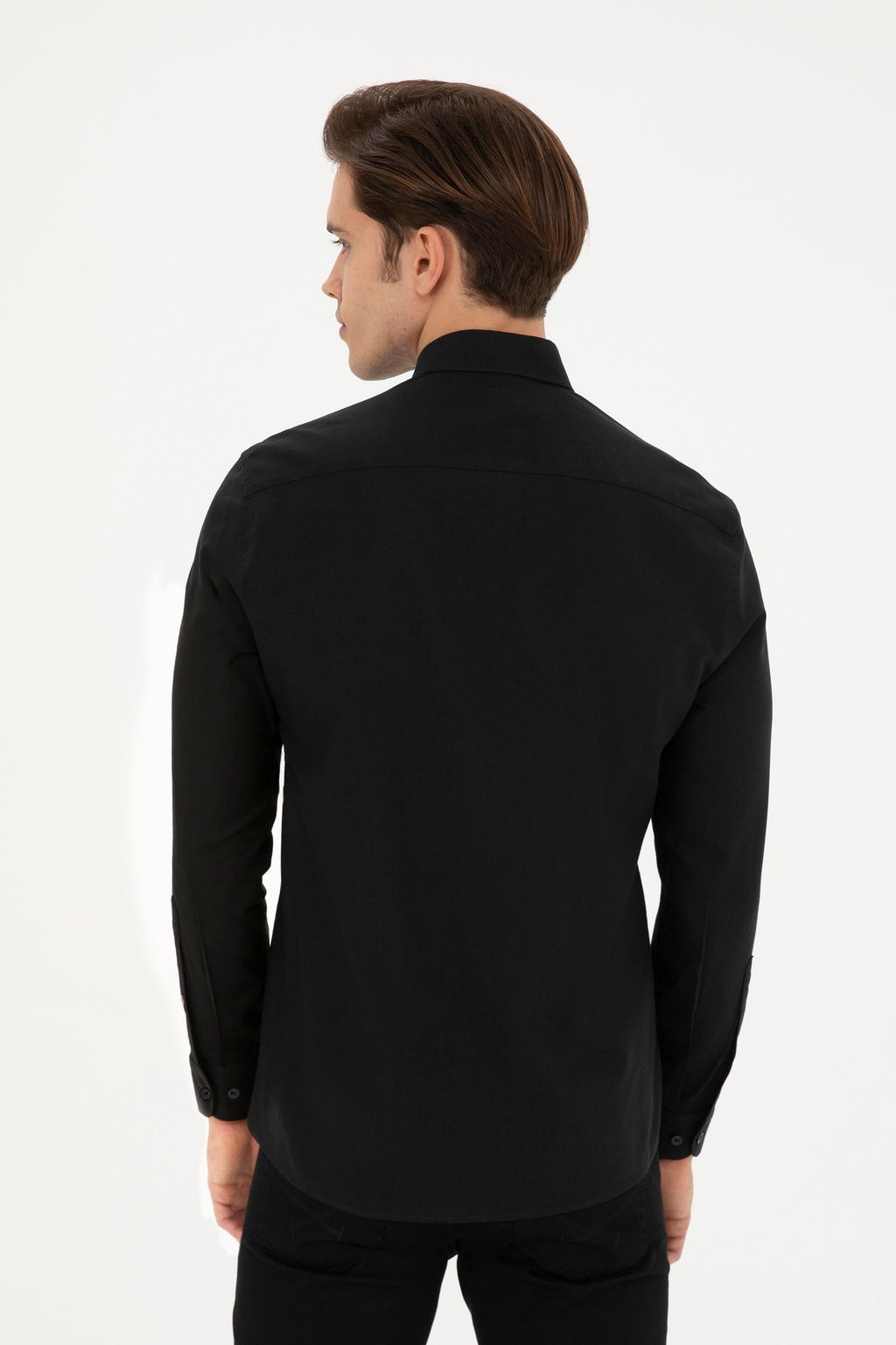 Мужская черная базовая рубашка с длинным рукавом - U.s. polo assn фото 5