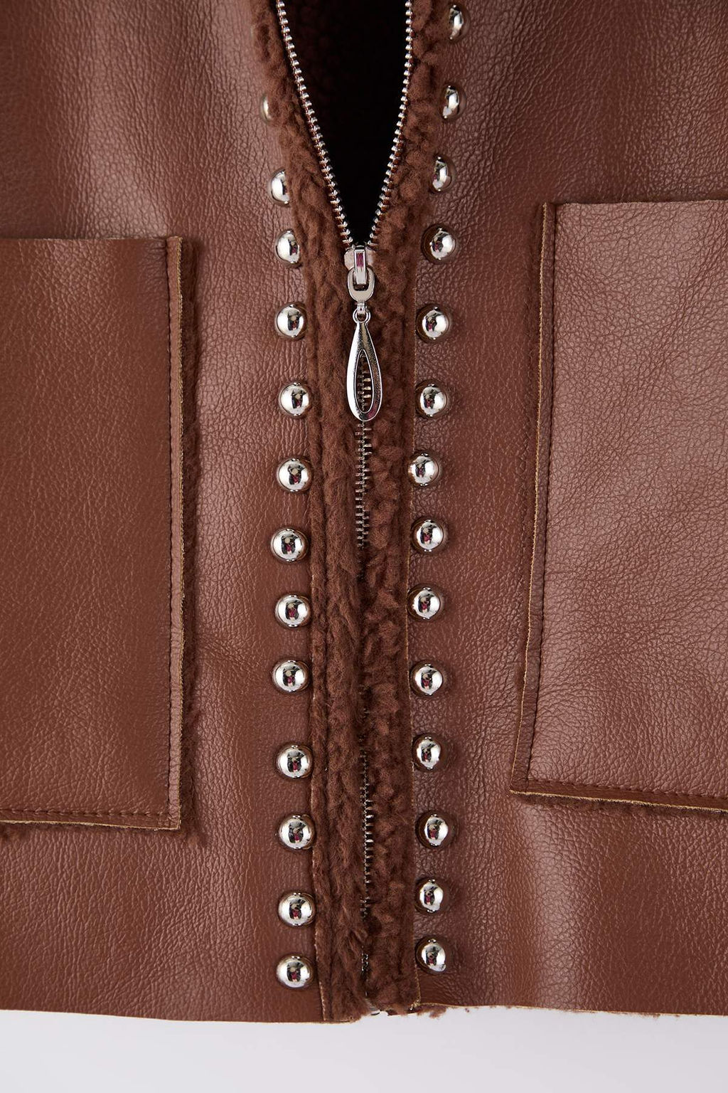 Ac?k Kahverengi Regular Kal?p Troklu Pelus Suni Deri Mont TWOAW26MO00163 - Trendyolmilla фото 8