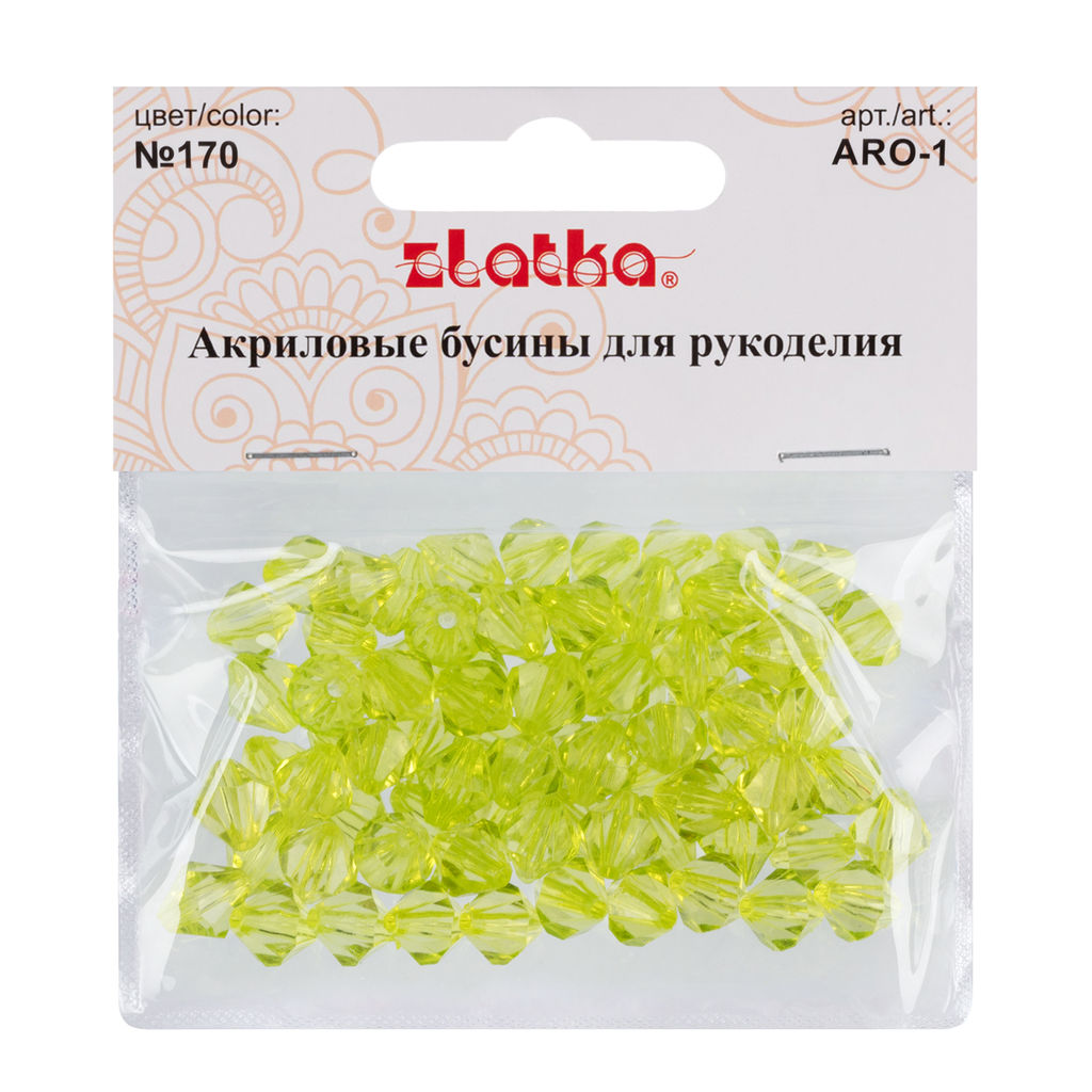 Бусина Zlatka акрил ARO-1 9 х 10 мм 25 г 170 салатовый  фото 3