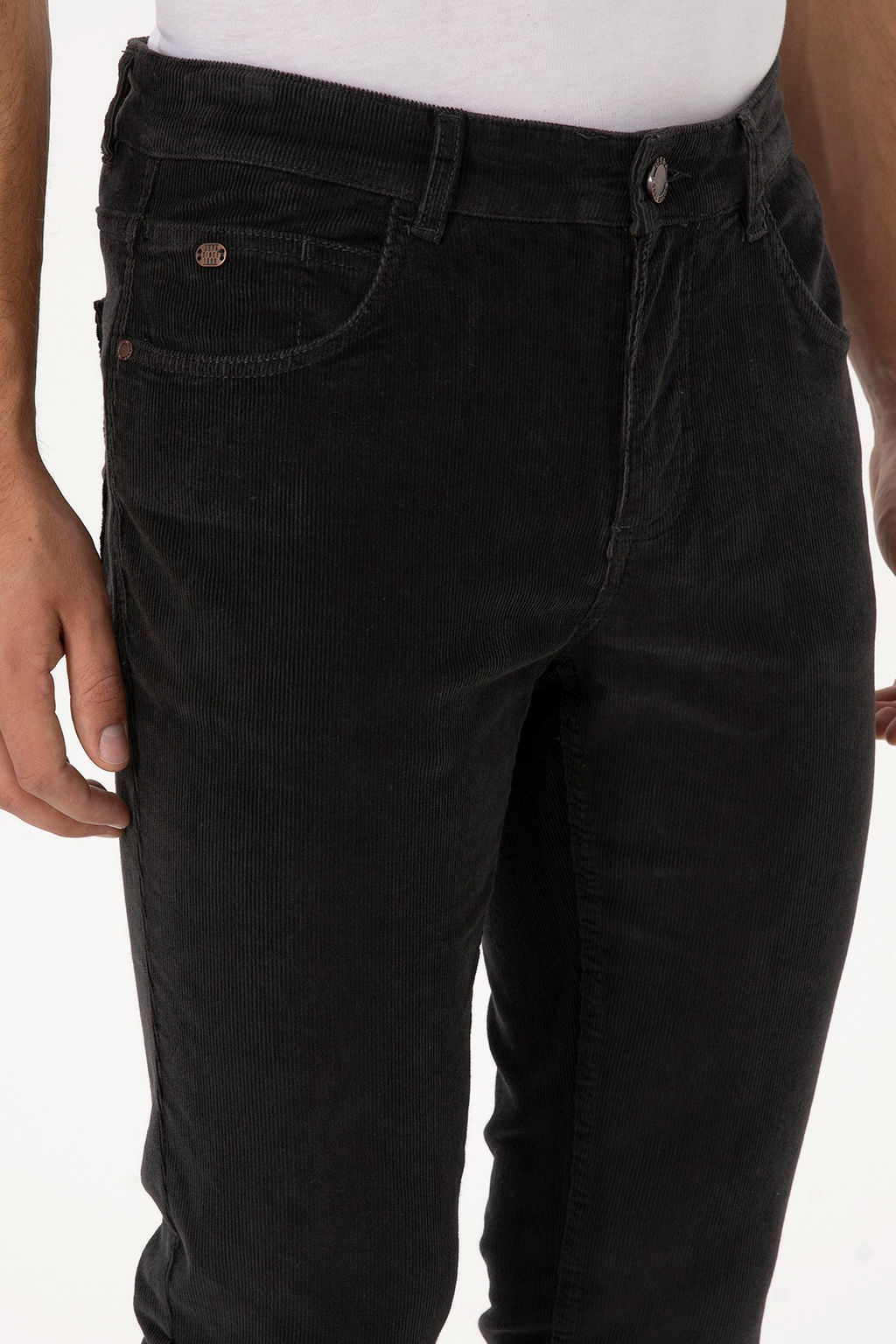 Erkek Gri Slim Fit Kanvas / Chino Pantolon - U.s. polo assn фото 5