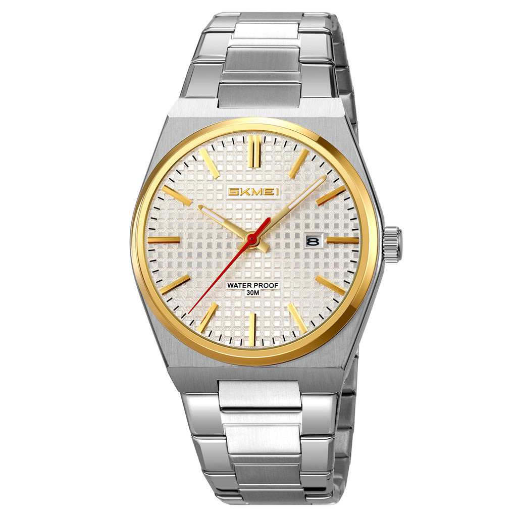Часы наручные Skmei мужские кварцевые 9396silver-gold-silver