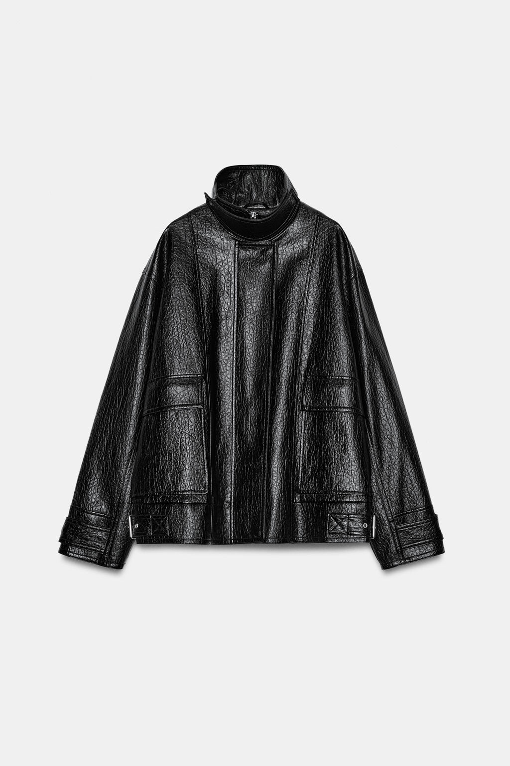 CHAQUETA EFECTO PIEL ZW COLLECTION / Negro - Zara фото 3