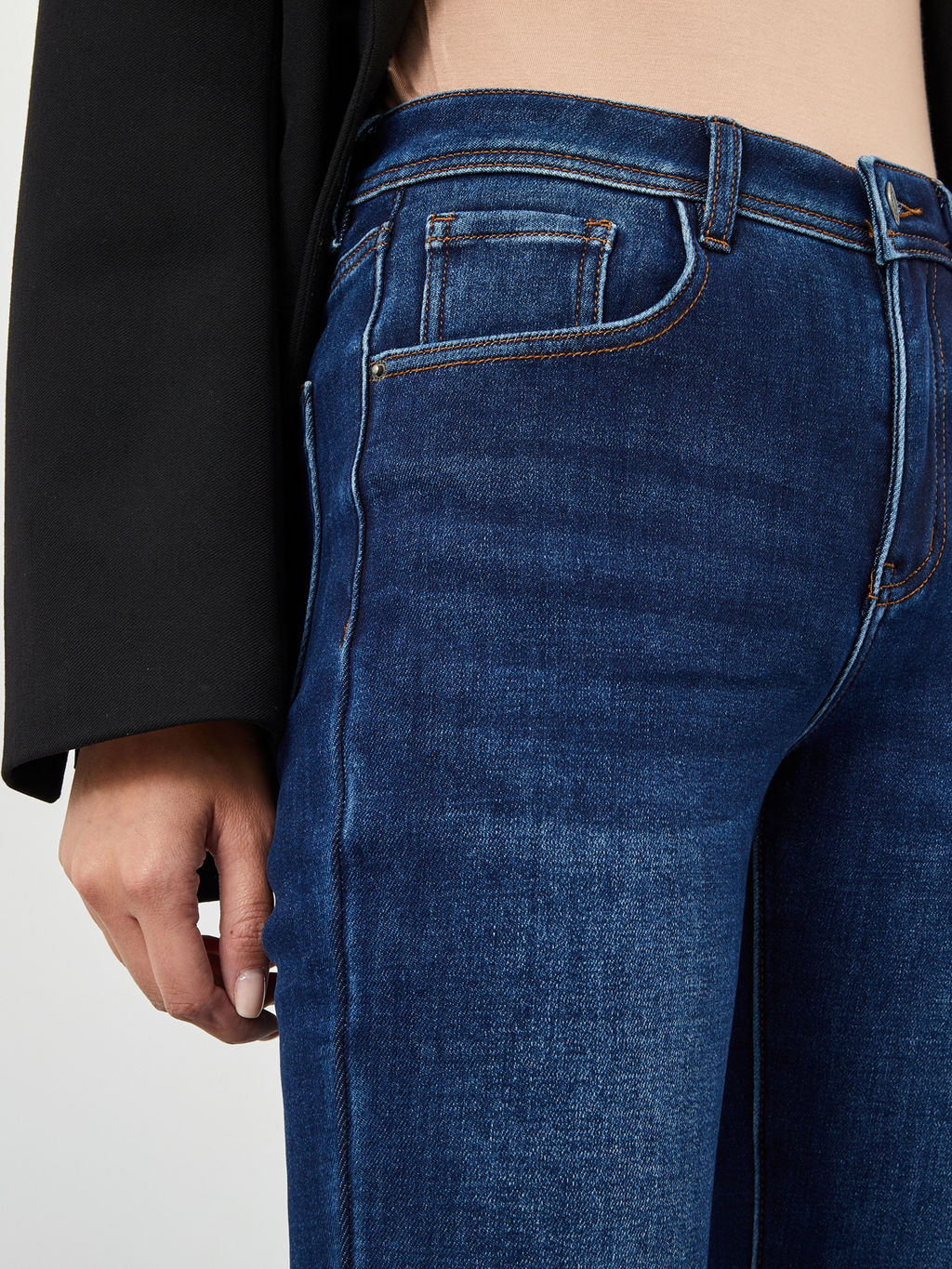 Утепленные женские джинсы зауженного кроя на флисе - Mossmore фото 5